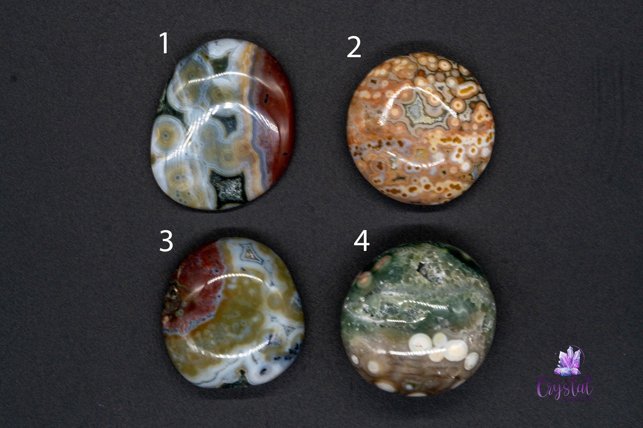 8th Vein Ocean Jasper Palm Stone - My Crystal Addiction