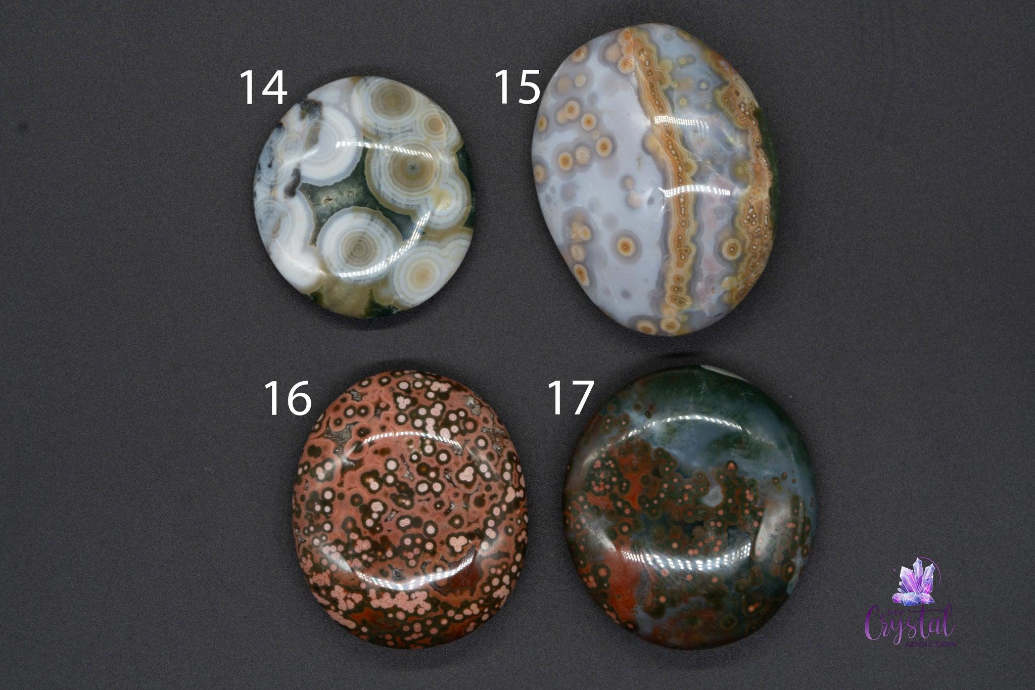 8th Vein Ocean Jasper Palm Stone - My Crystal Addiction