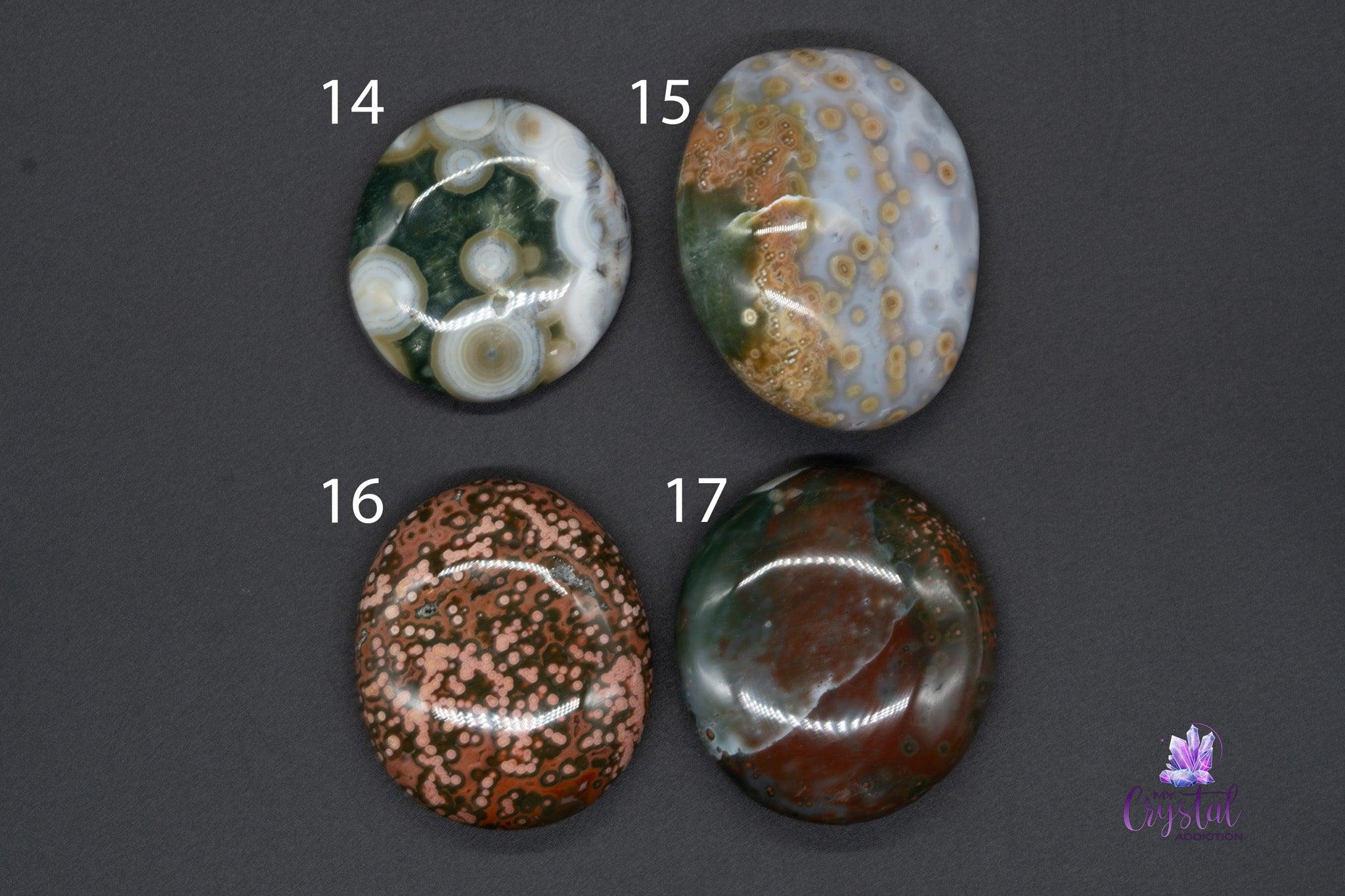 8th Vein Ocean Jasper Palm Stone - My Crystal Addiction