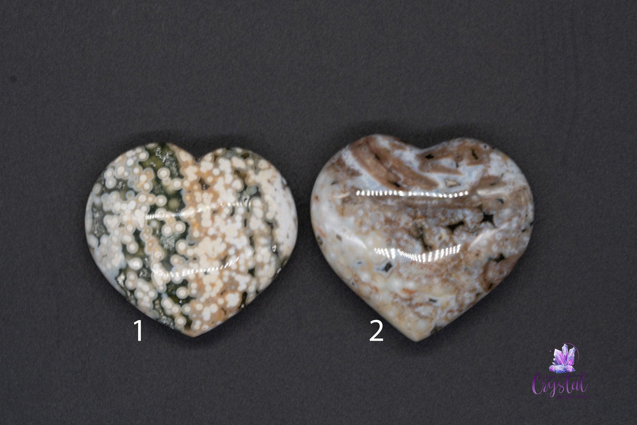 Orb Ocean Jasper Heart Carving 1.5"-1.7" - My Crystal Addiction