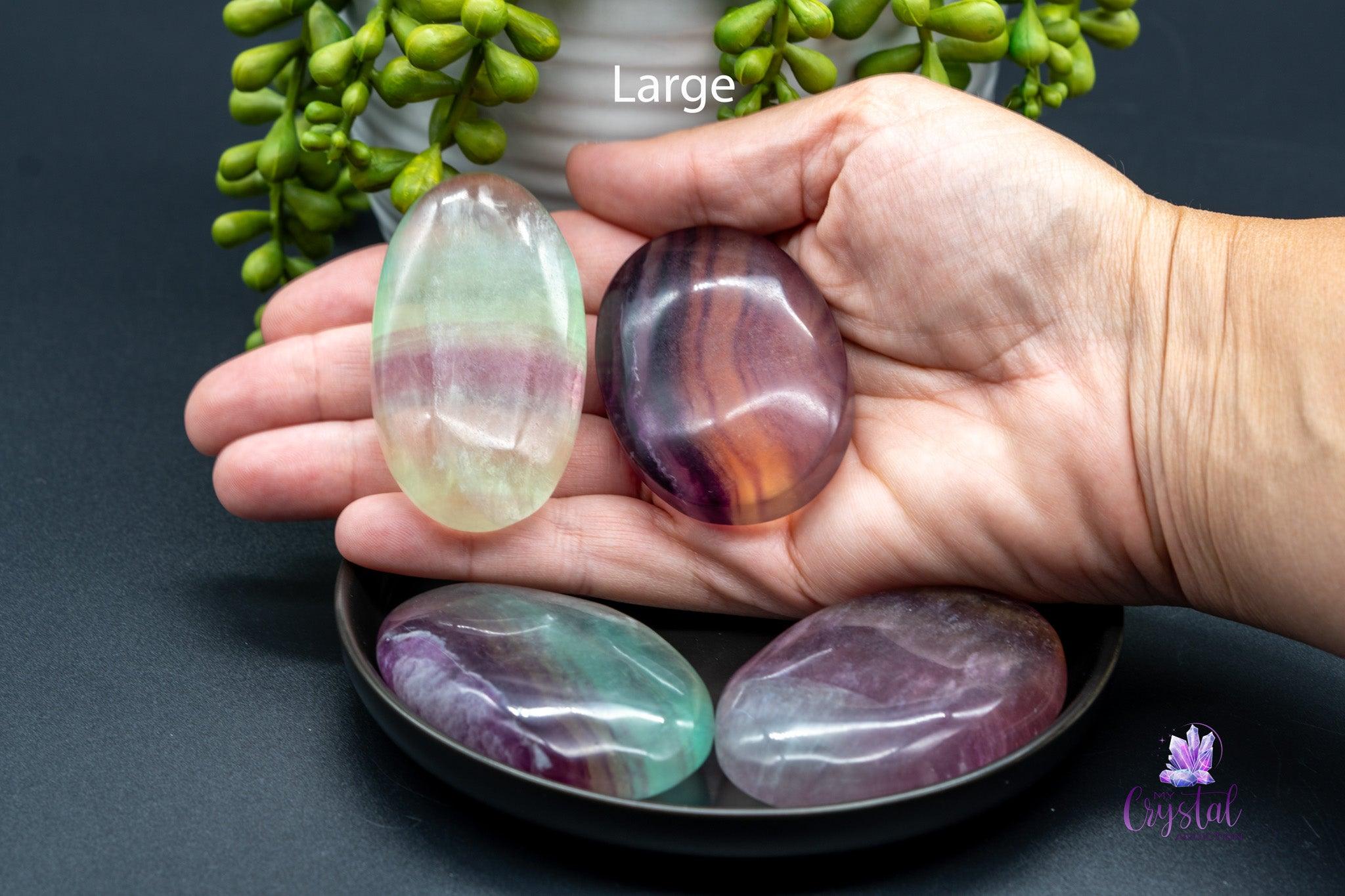 Candy Fluorite Palm Stone - My Crystal Addiction