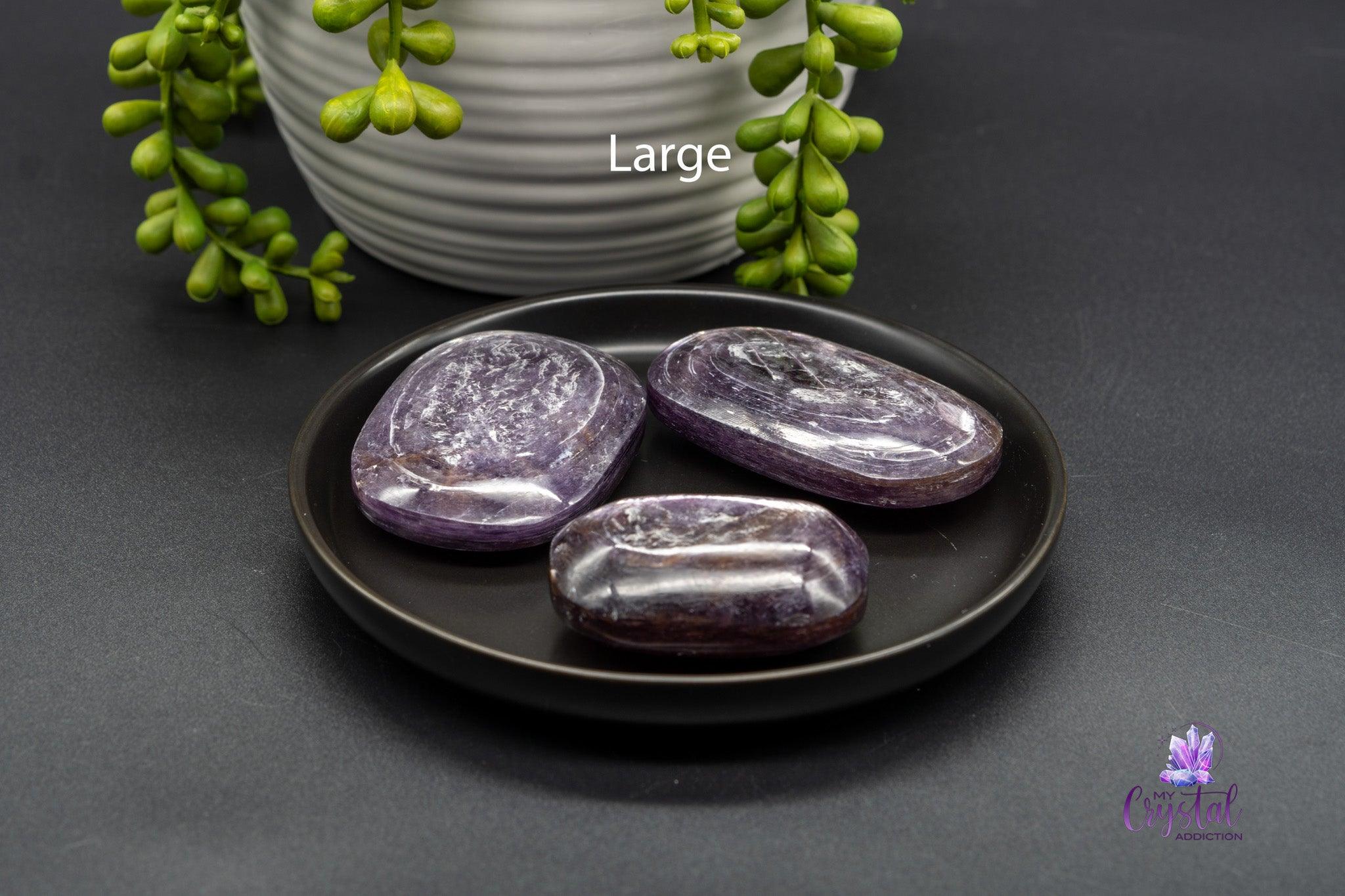 Gem Lepidolite Palm Stone - My Crystal Addiction