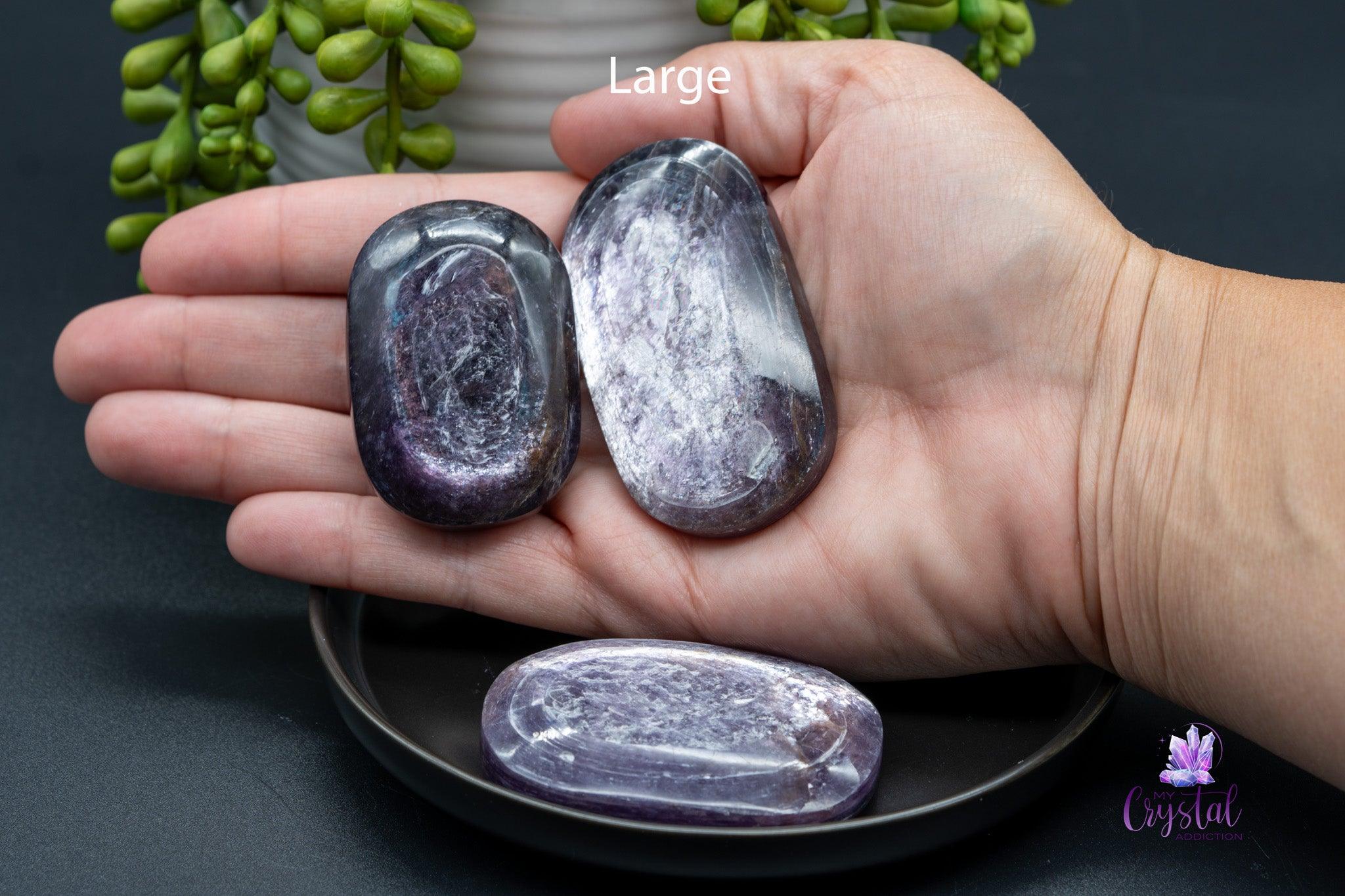 Gem Lepidolite Palm Stone - My Crystal Addiction