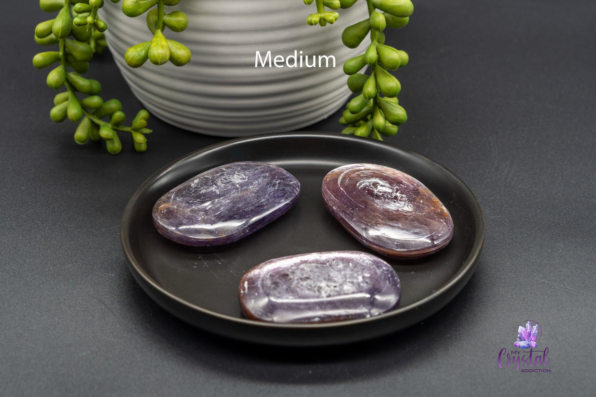 Gem Lepidolite Palm Stone - My Crystal Addiction