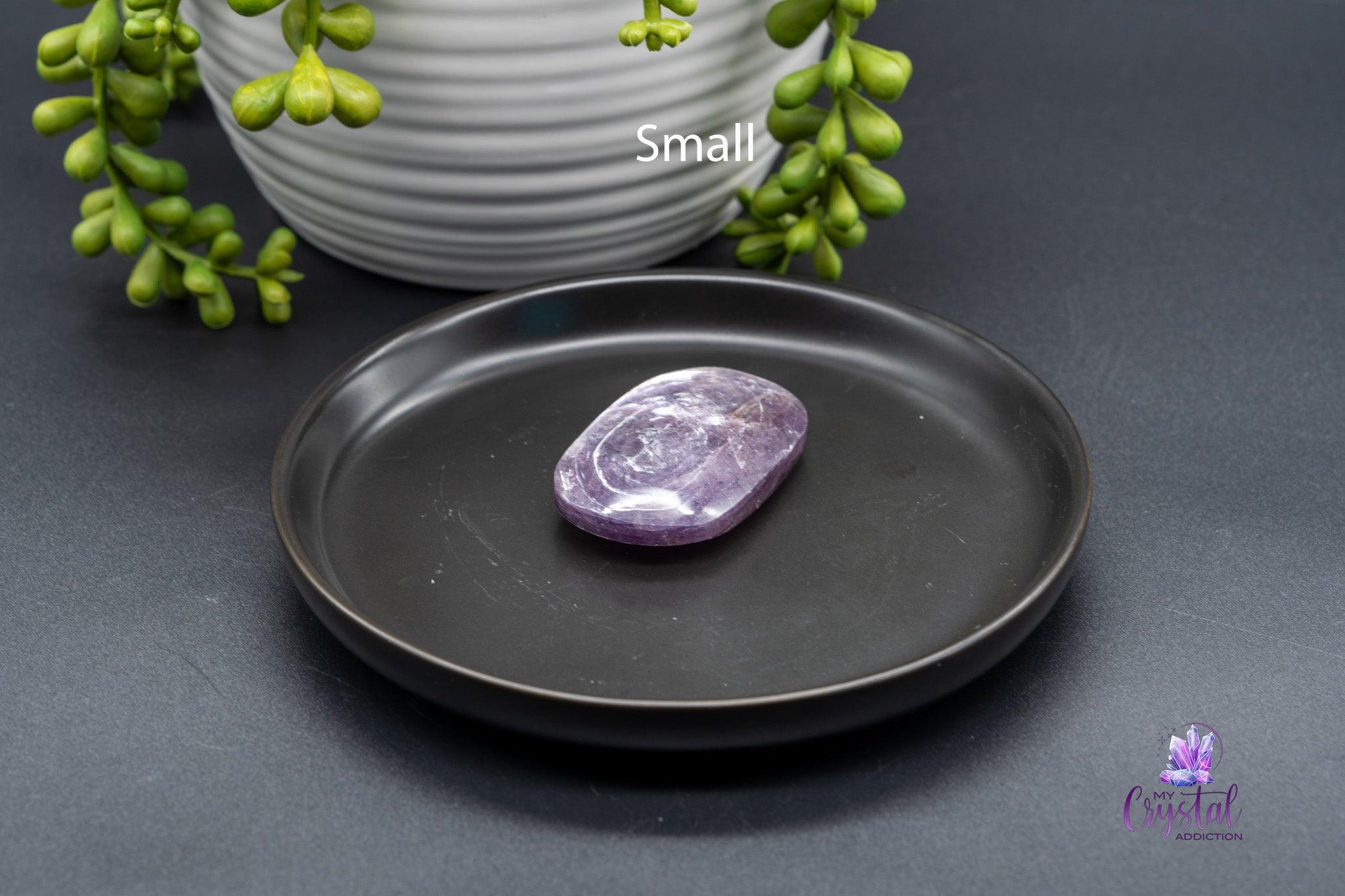 Gem Lepidolite Palm Stone - My Crystal Addiction