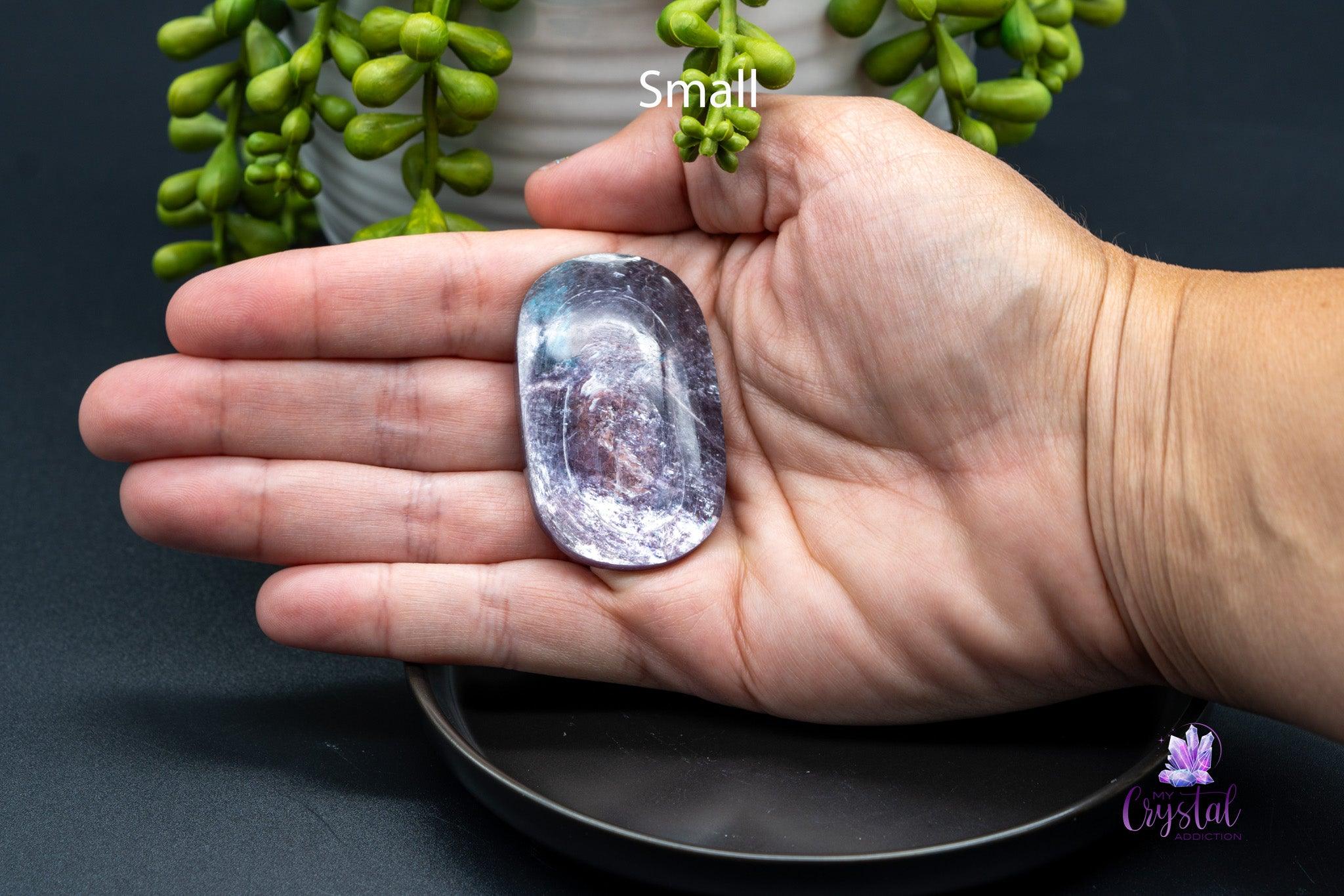 Gem Lepidolite Palm Stone - My Crystal Addiction