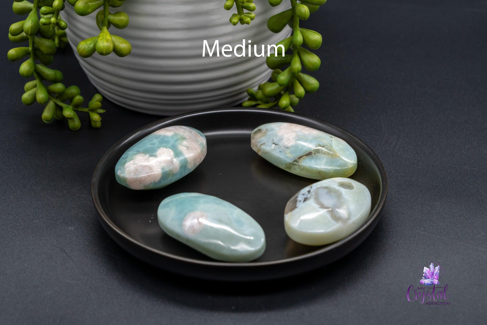 Green Flower Agate Palm Stone - My Crystal Addiction