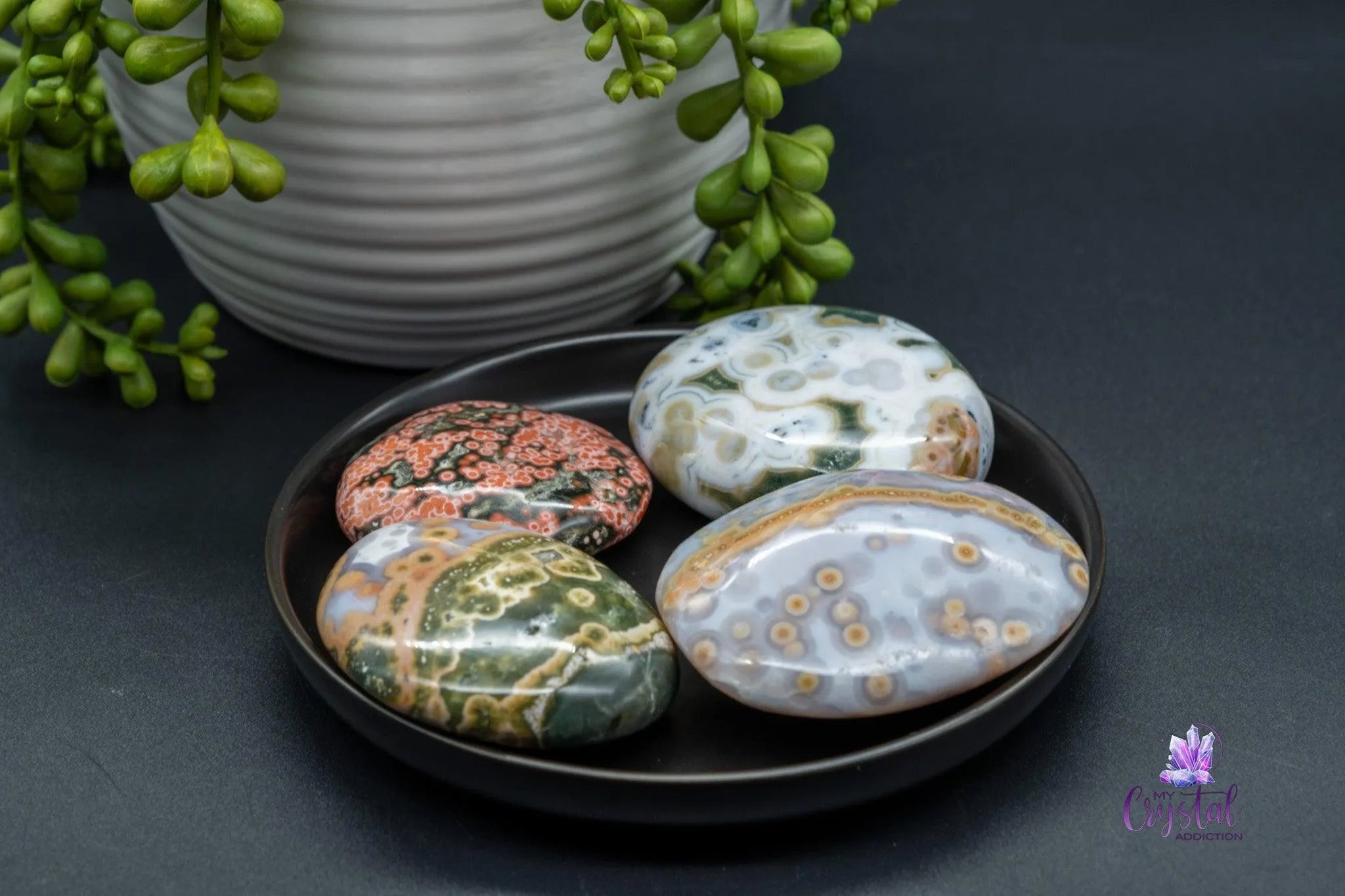 8th Vein outlet Ocean Jasper Palm Stone 8th09