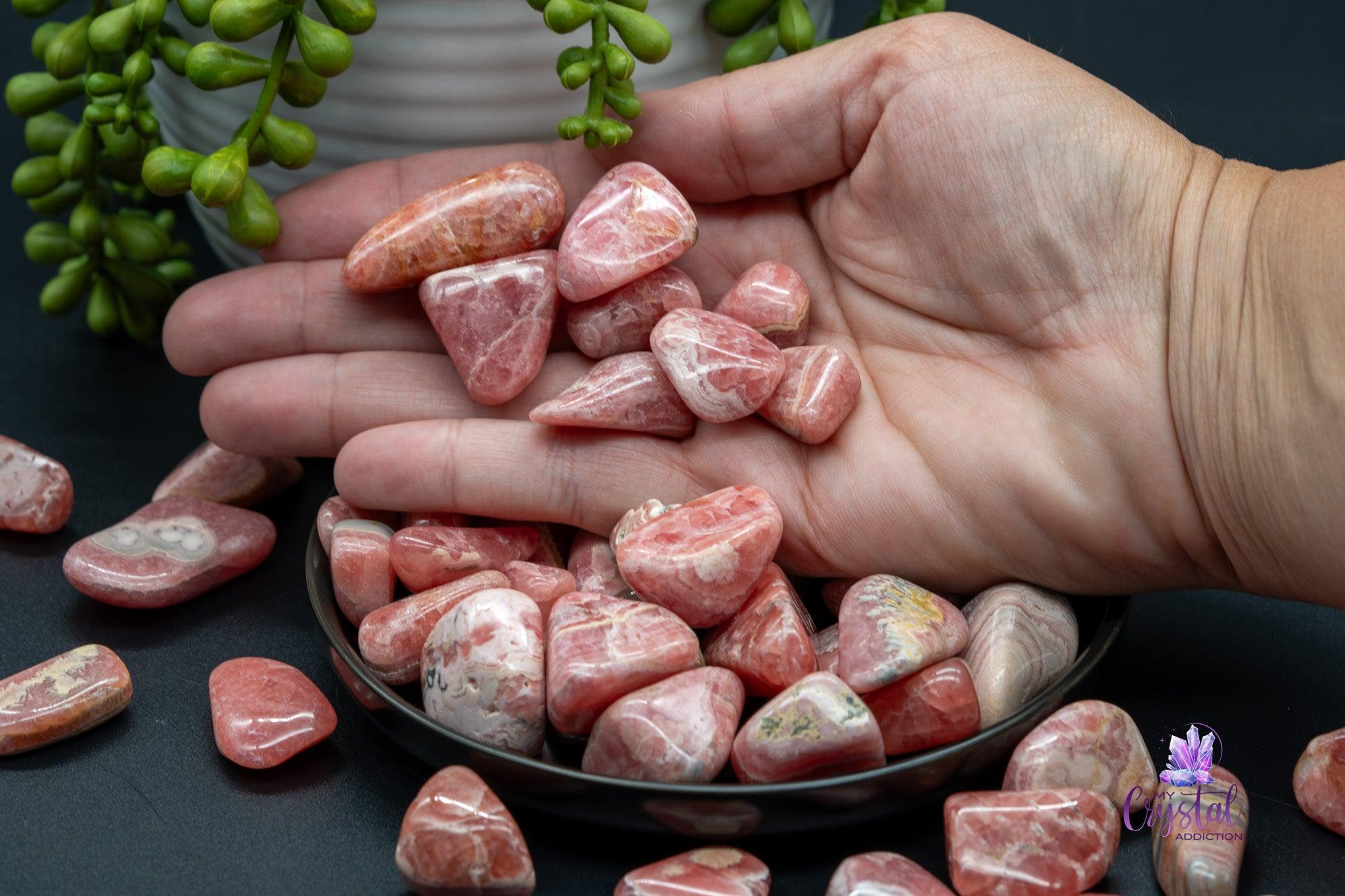 Rhodochrosite Tumbles - Banded - My Crystal Addiction