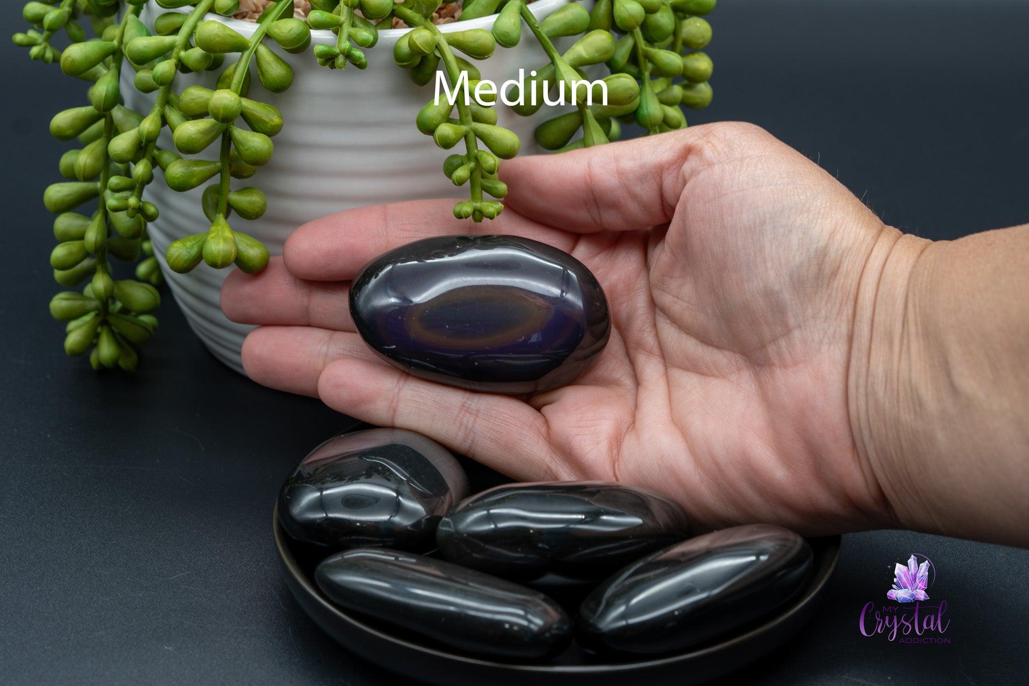 Rainbow Obsidian Palm Stone - My Crystal Addiction