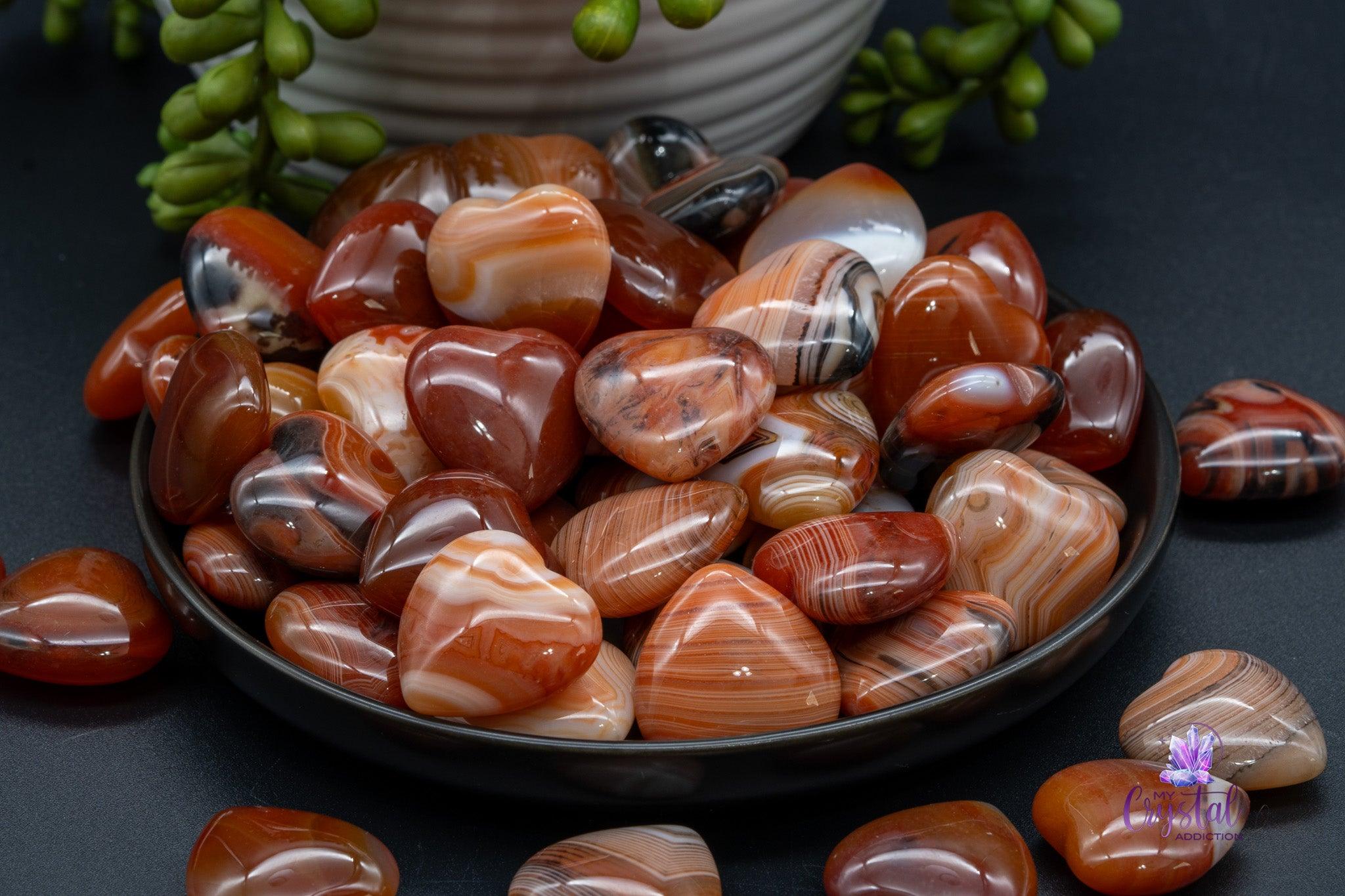 Carnelian Heart Carving 1"