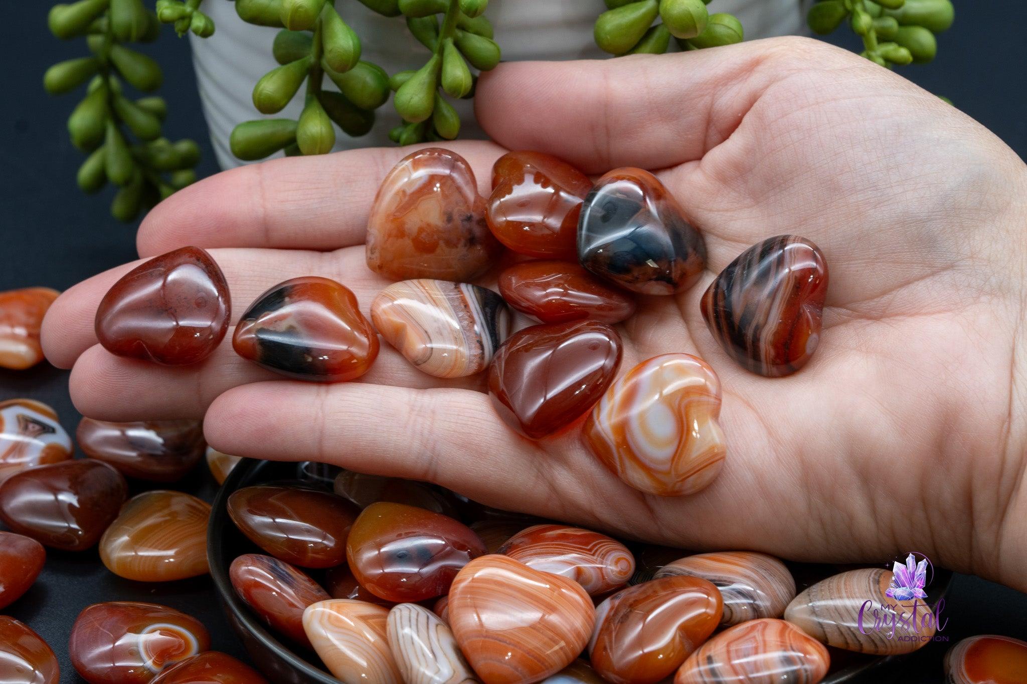 Carnelian Heart Carving 1"