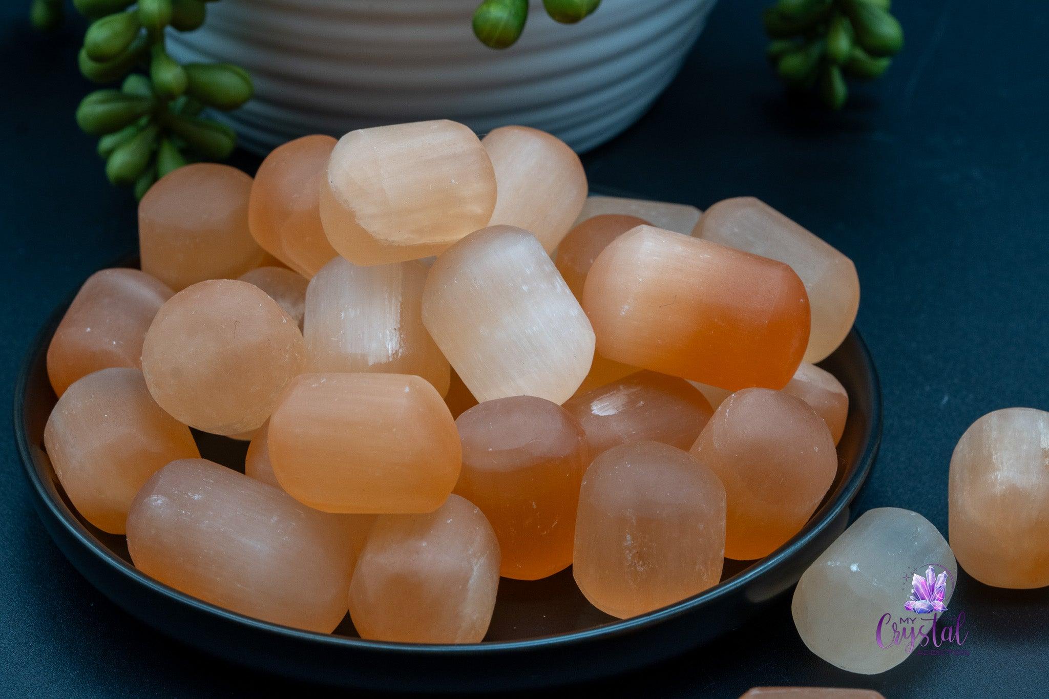 Peach Selenite Tumbles - My Crystal Addiction