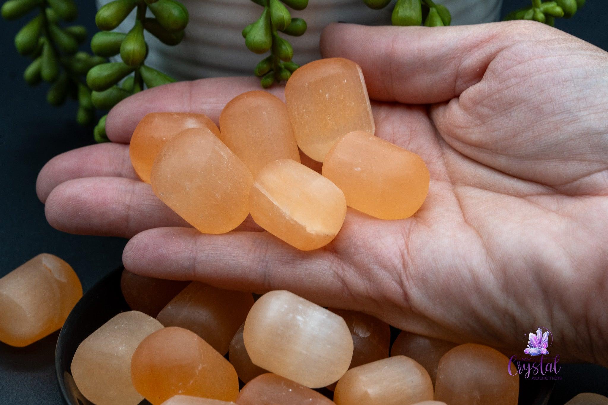 Peach Selenite Tumbles - My Crystal Addiction