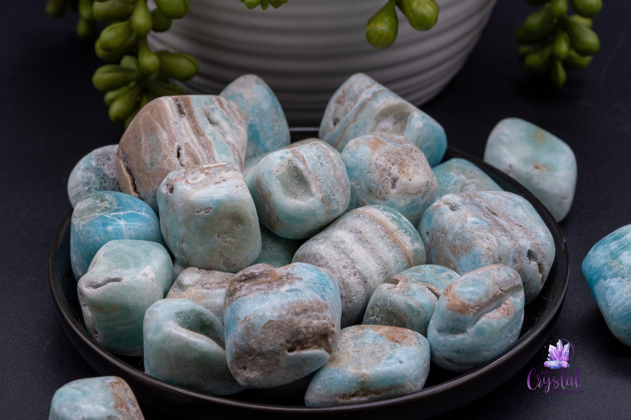 Blue Aragonite Tumbles - My Crystal Addiction