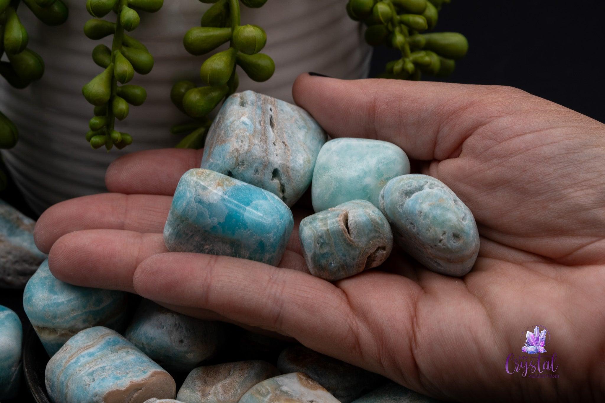 Blue Aragonite Tumbles - My Crystal Addiction