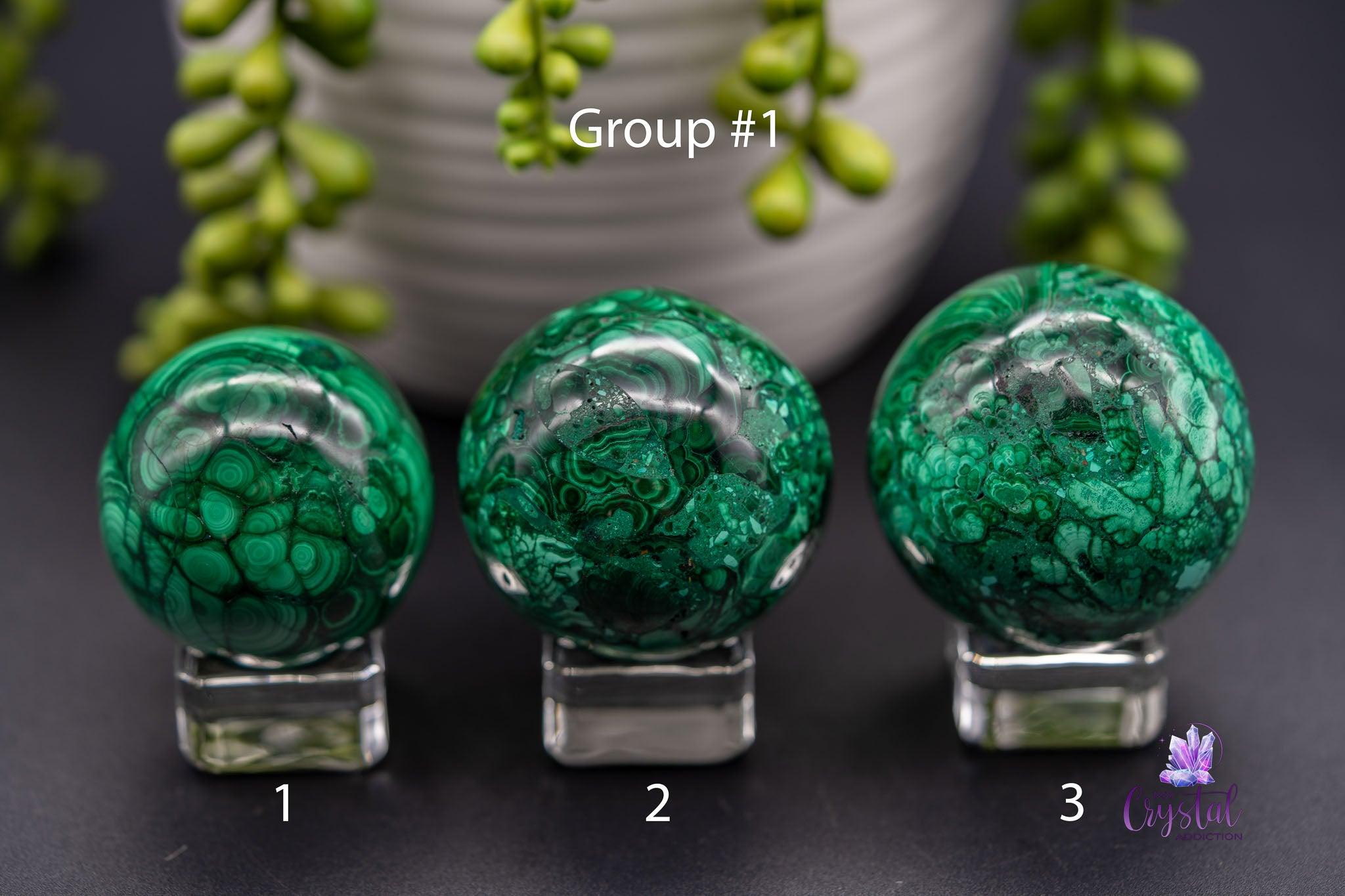 Malachite Sphere - 1.6"- 2.0"/42mm-52mm