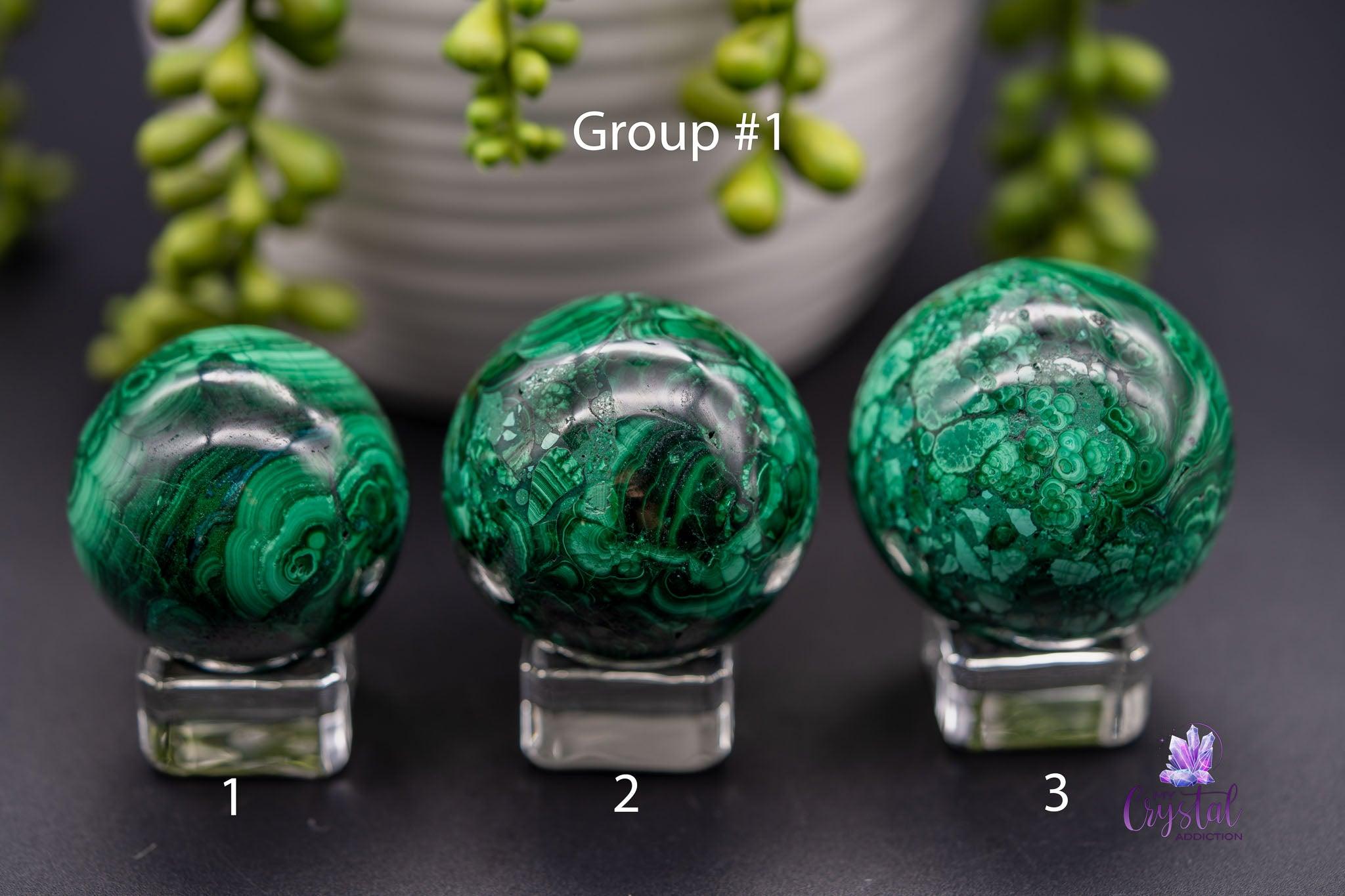 Malachite Sphere - 1.6"- 2.0"/42mm-52mm