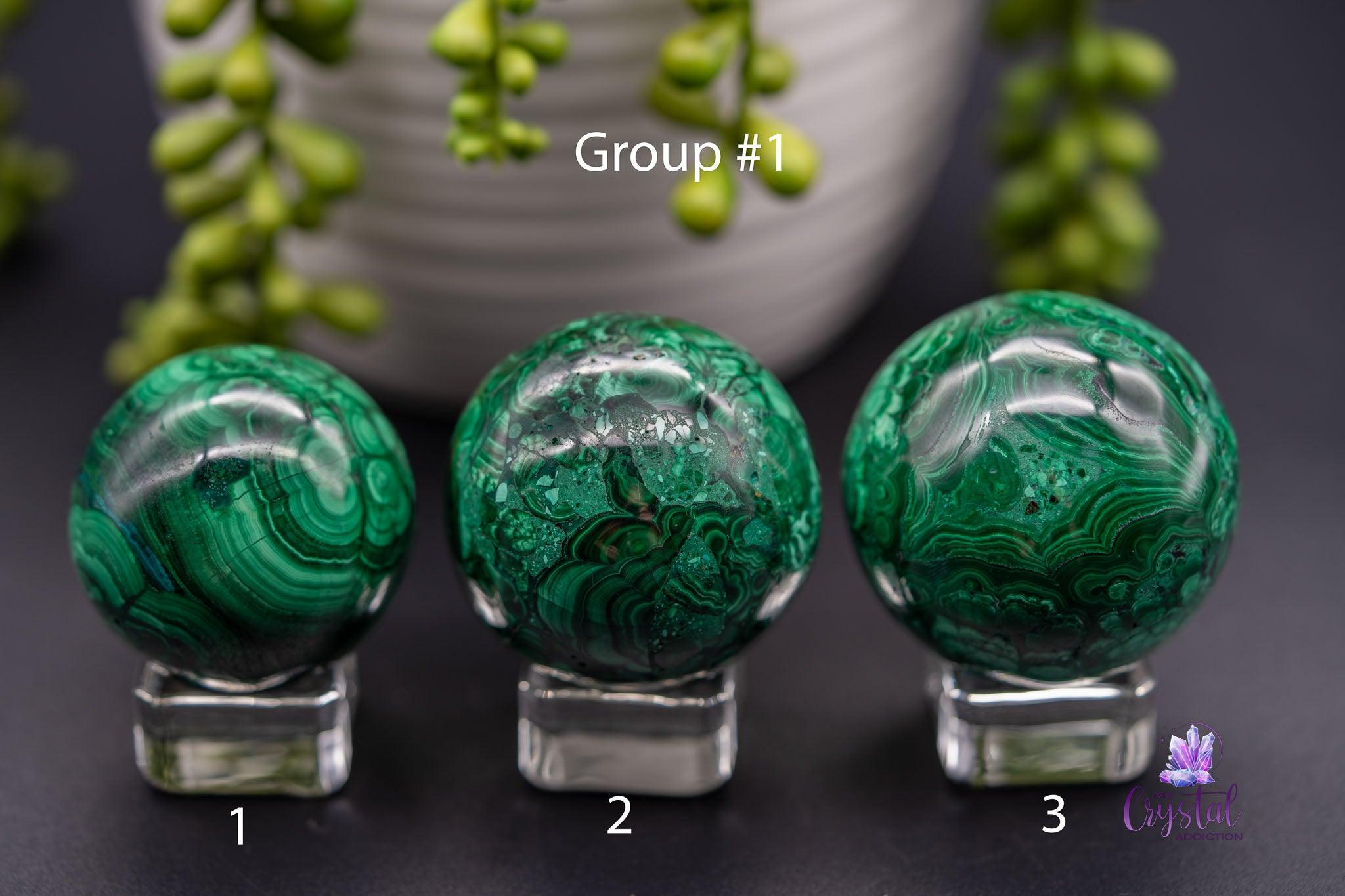 Malachite Sphere - 1.6"- 2.0"/42mm-52mm