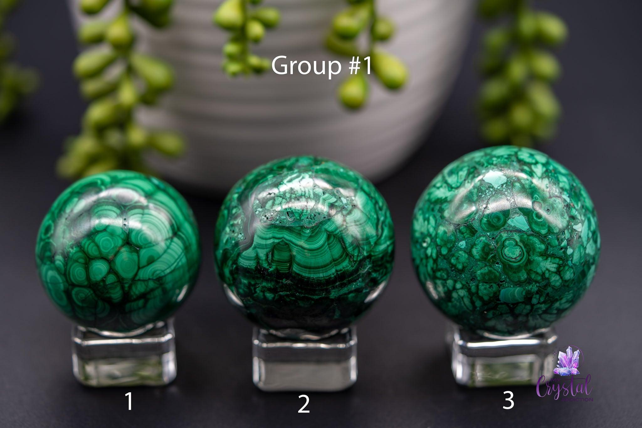 Malachite Sphere - 1.6"- 2.0"/42mm-52mm