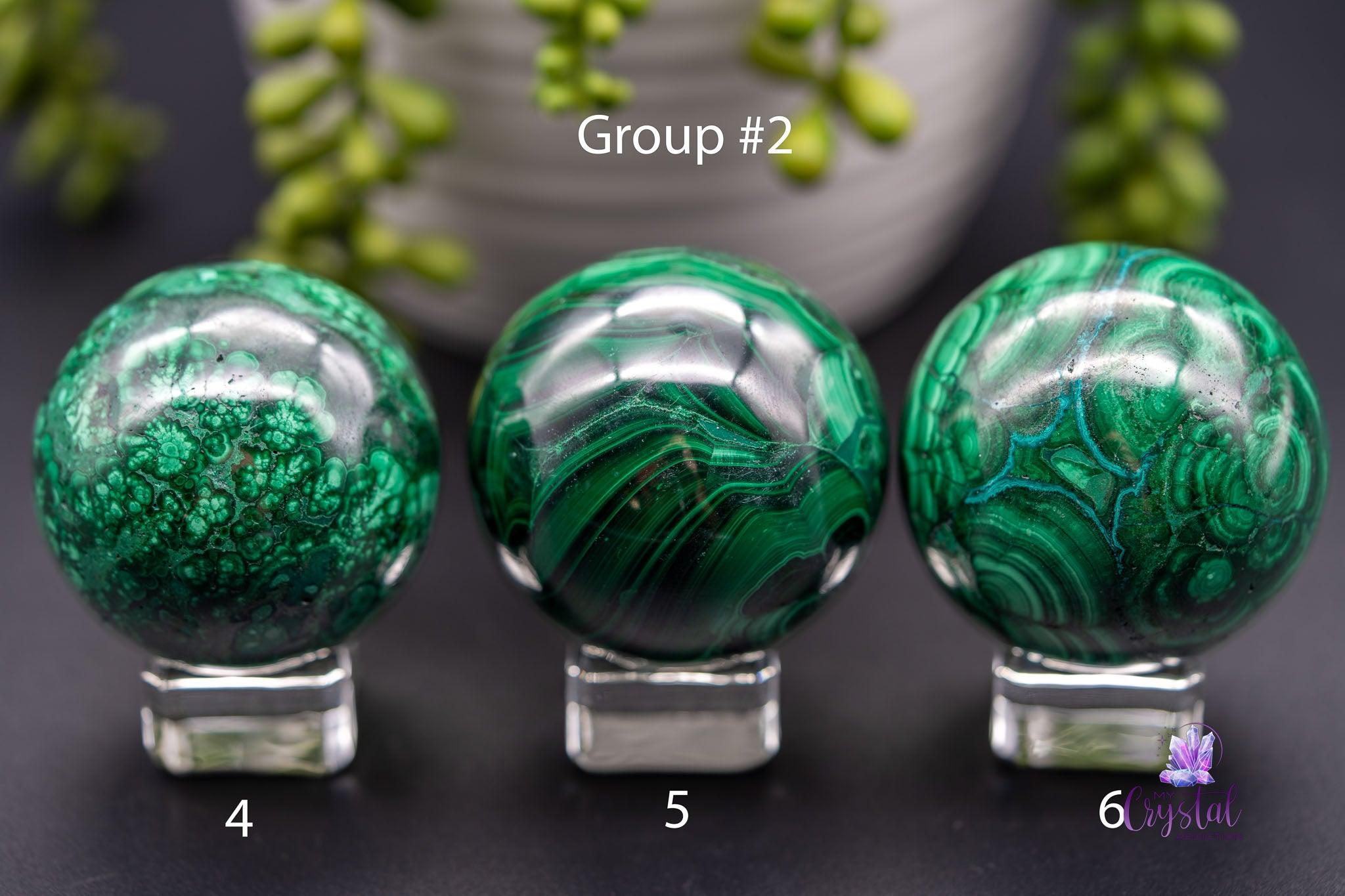 Malachite Sphere - 1.6"- 2.0"/42mm-52mm