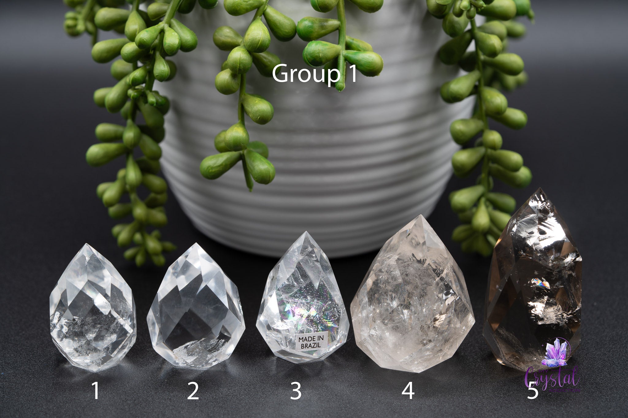 Quartz Faceted Egg - Clear or Smoky