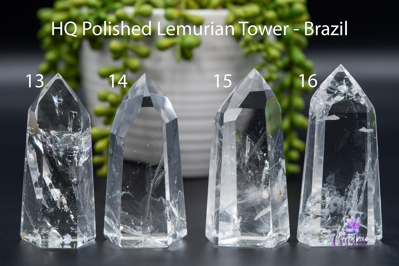 Lemurian Quartz Tower 3.3"-3.7"/ 90mm-94mm - Brazilian - My Crystal Addiction