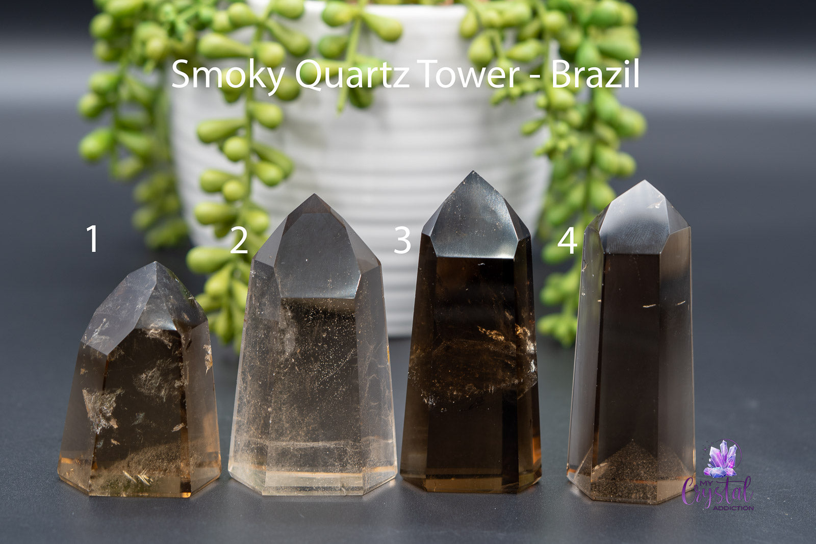 Smoky Quartz Tower 2.3"-3.3"/ 59mm-85mm - Brazilian - My Crystal Addiction
