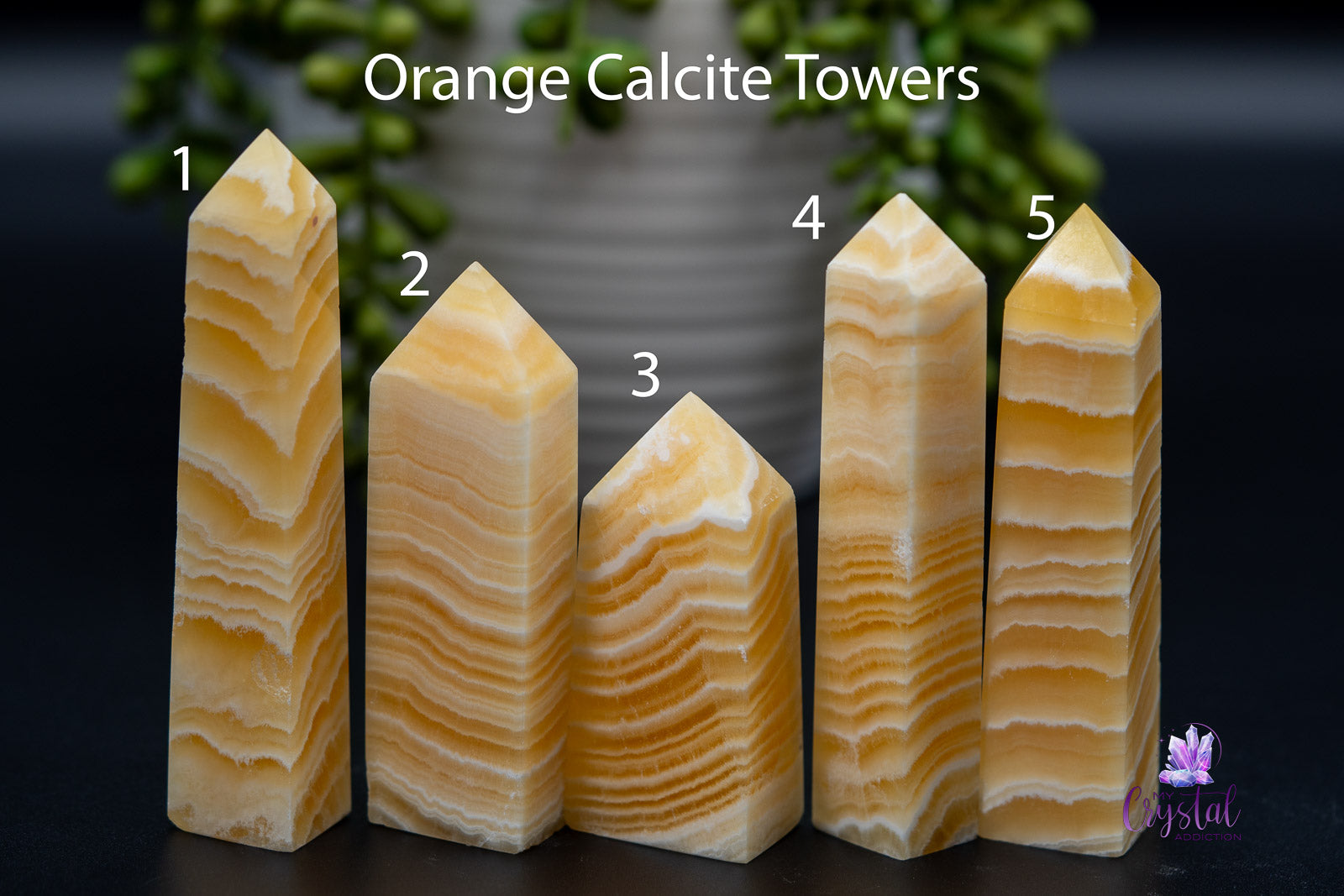 Orange Calcite Tower 2.7"-4.6"/68mm-118mm - My Crystal Addiction