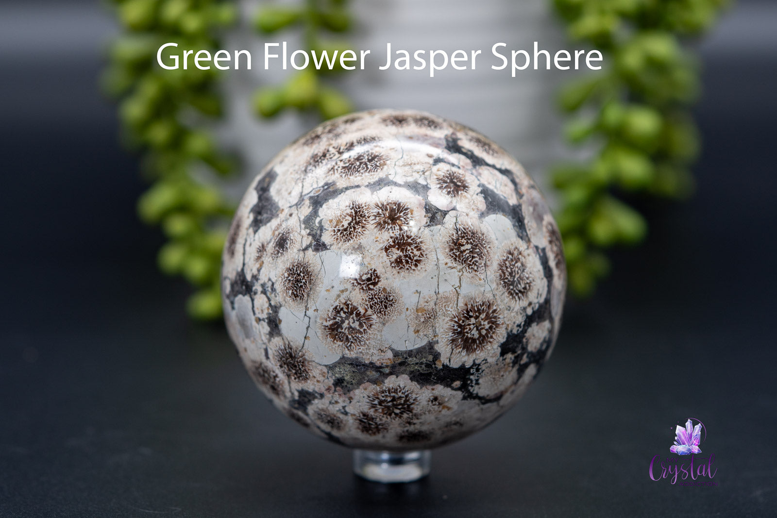 Green Flower Jasper Sphere 2.8"/72mm - My Crystal Addiction