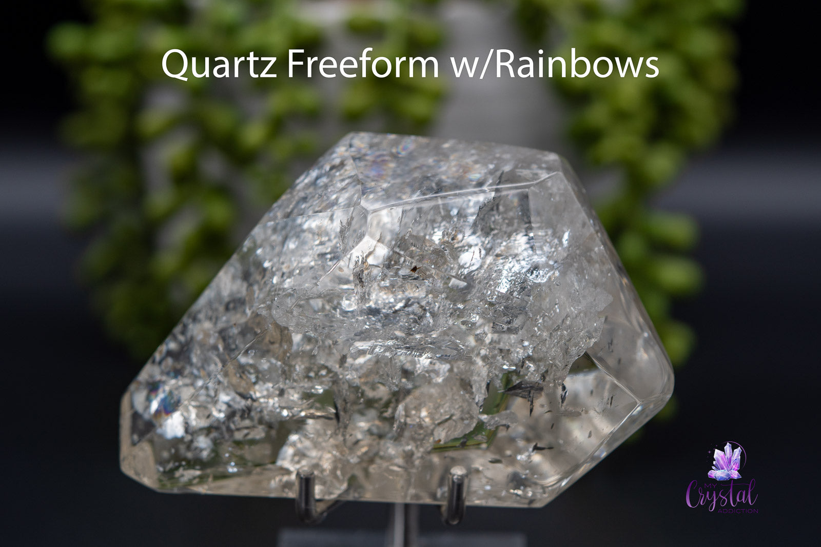 Quartz Freeform w/Rainbows 4.9" x 2.9"/124mm x 73mm - My Crystal Addiction