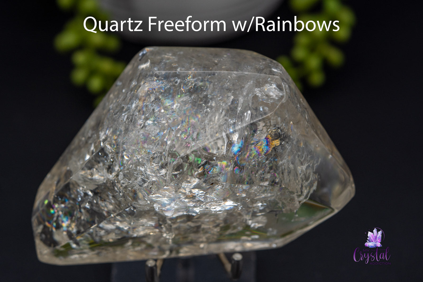 Quartz Freeform w/Rainbows 4.9" x 2.9"/124mm x 73mm - My Crystal Addiction