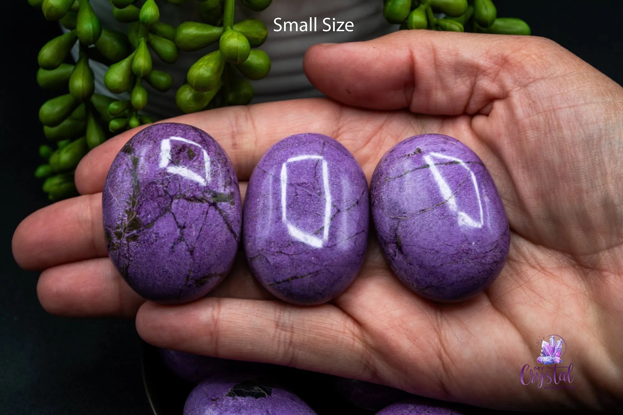 Stichtite | Atlantasite Palmstone - More Purple - My Crystal Addiction