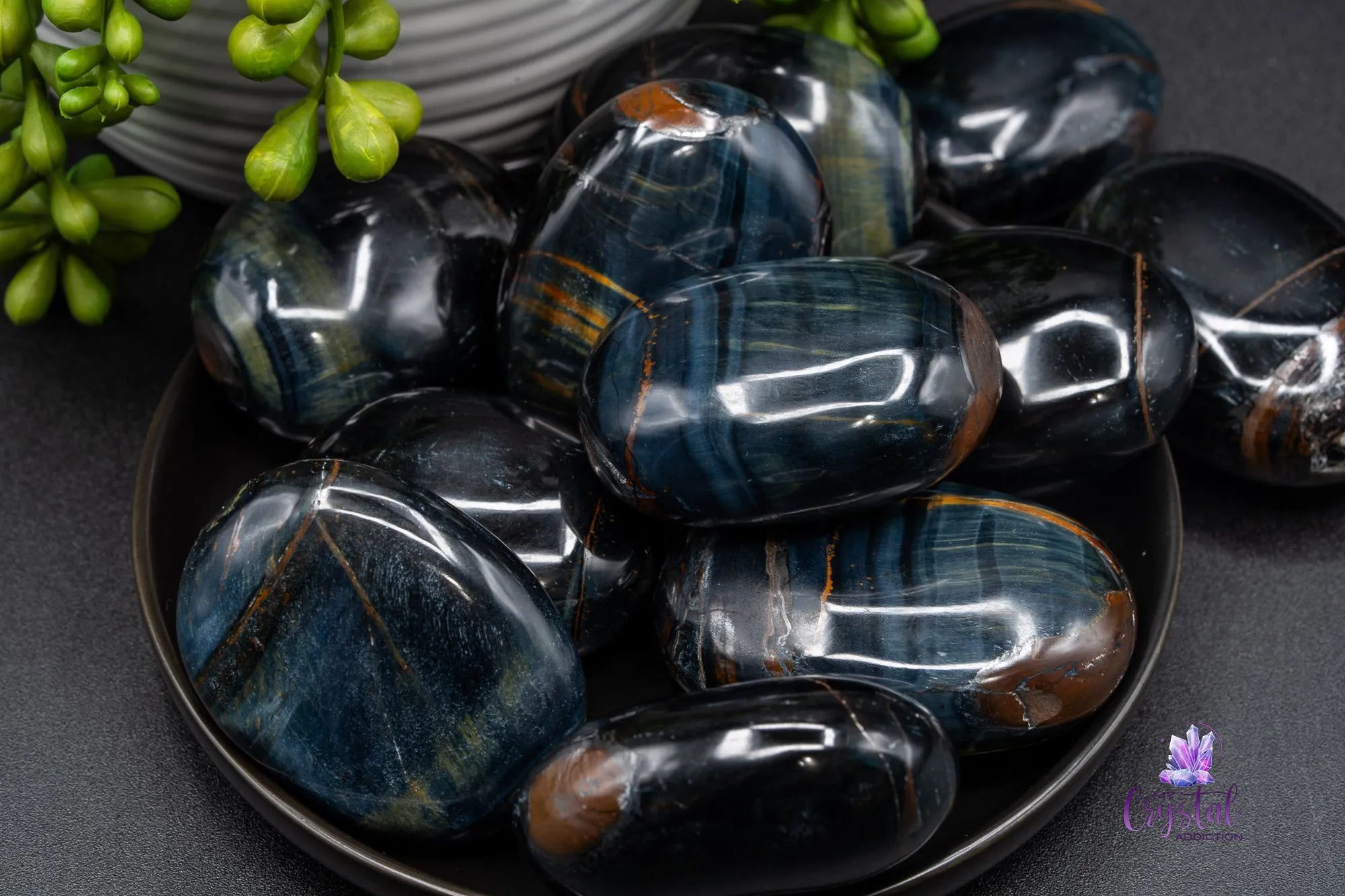 Blue Tiger Eye Palm Stone - My Crystal Addiction