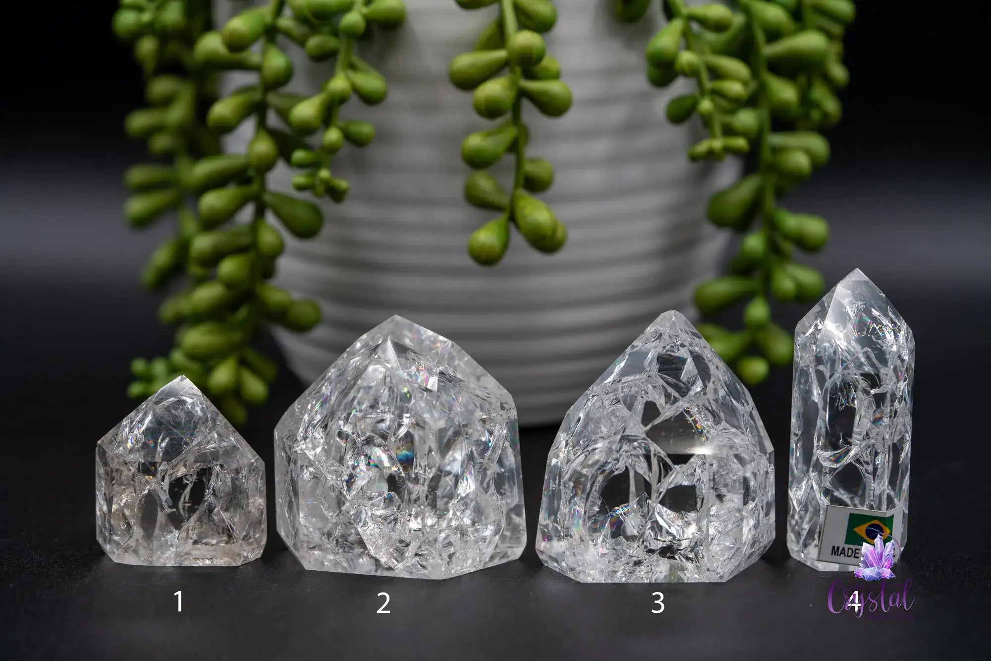 Crackle Quartz Tower aka Fire & Ice Quartz Tower 36mm-78mm - My Crystal Addiction
