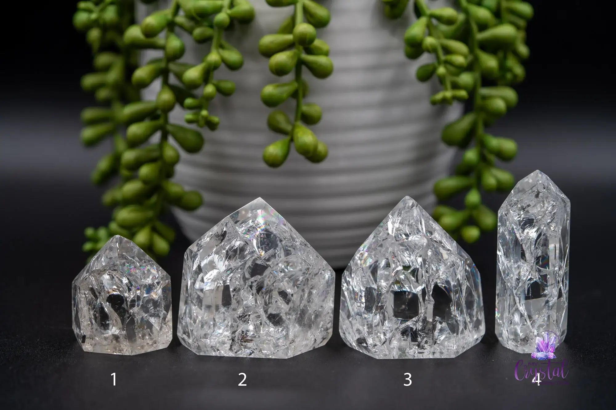 Crackle Quartz Tower aka Fire & Ice Quartz Tower 36mm-78mm - My Crystal Addiction