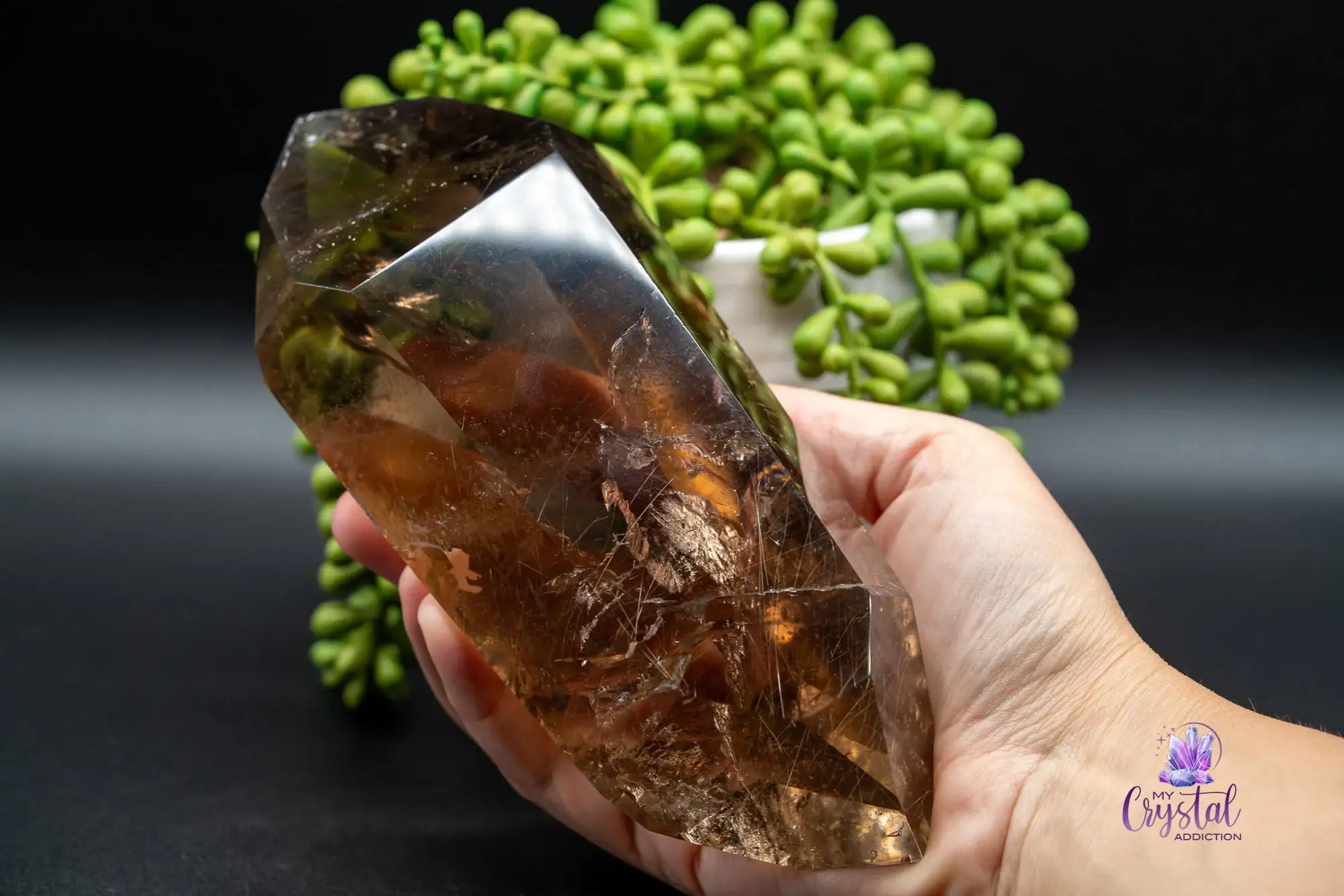 High Quality Smoky Quartz Rutile Double Terminated 184mm - Brazil - My Crystal Addiction
