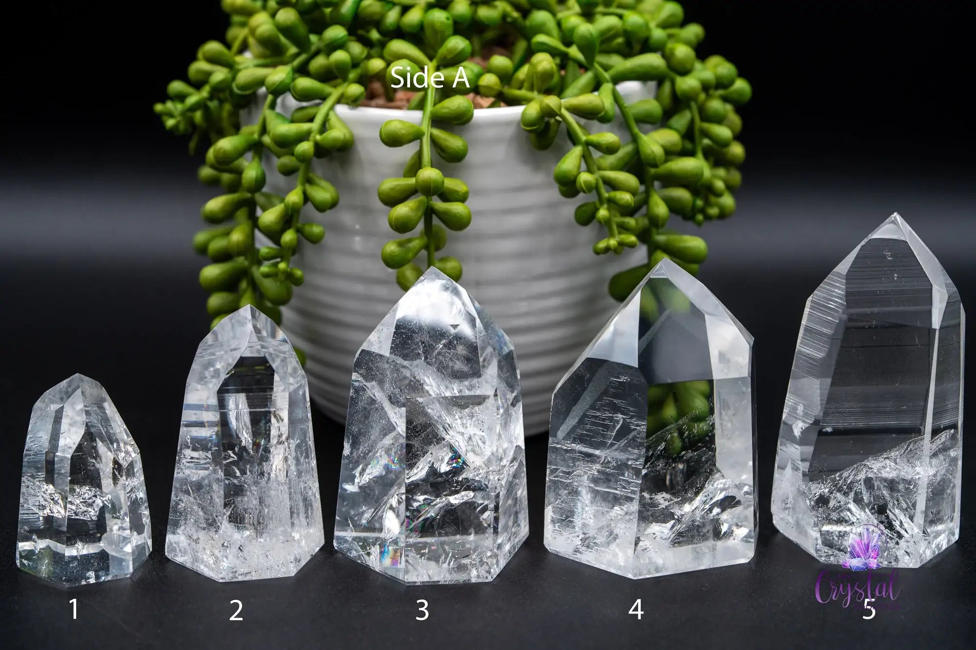 High Quality Semi Polished Lemurian Quartz Tower From Brazil - 51mm-124mm - My Crystal Addiction