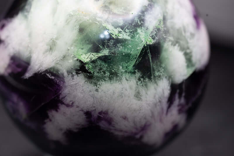 Fluorite Sphere - Snowflake 2.5" - My Crystal Addiction