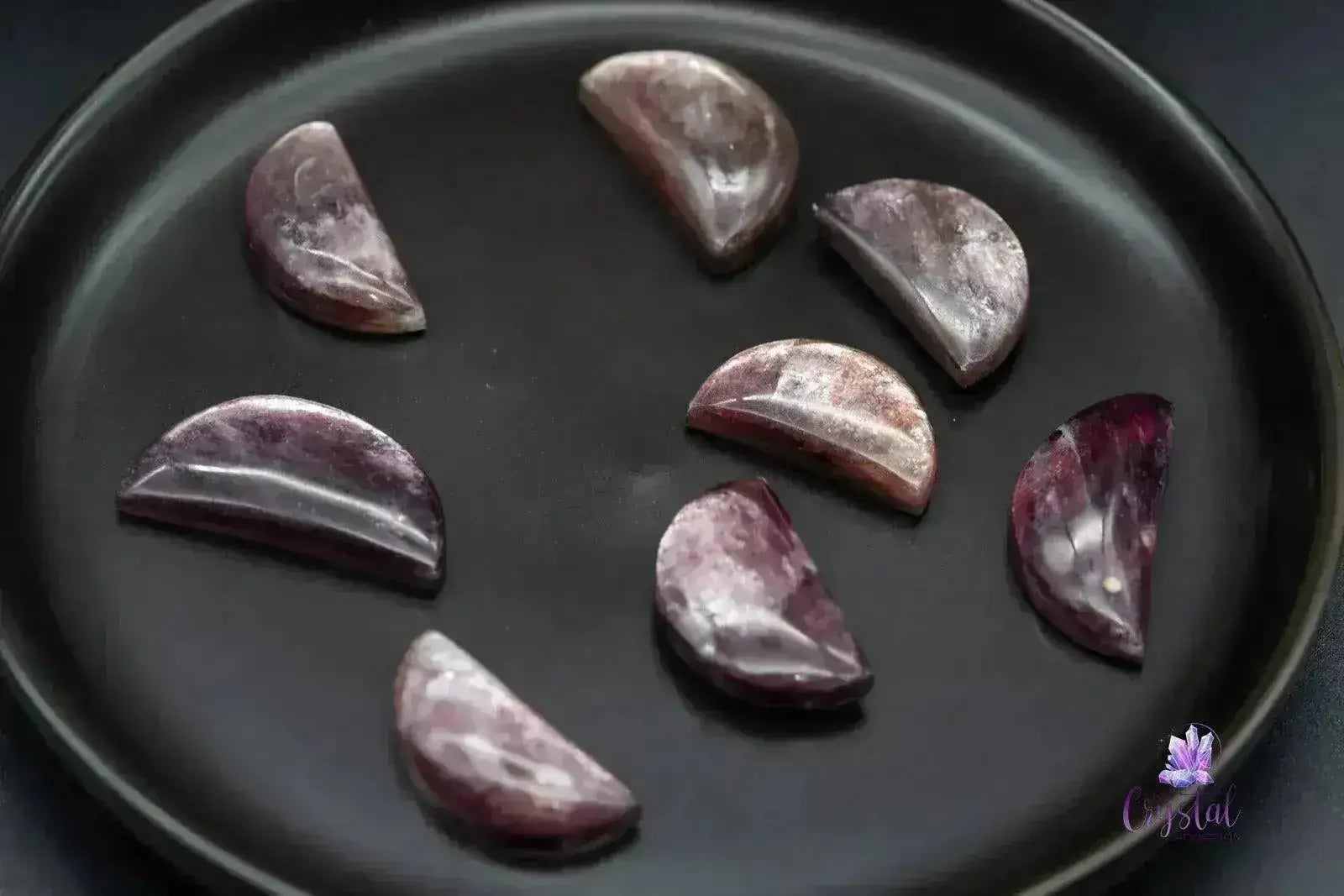Gem Lepidolite Moon Carving - My Crystal Addiction