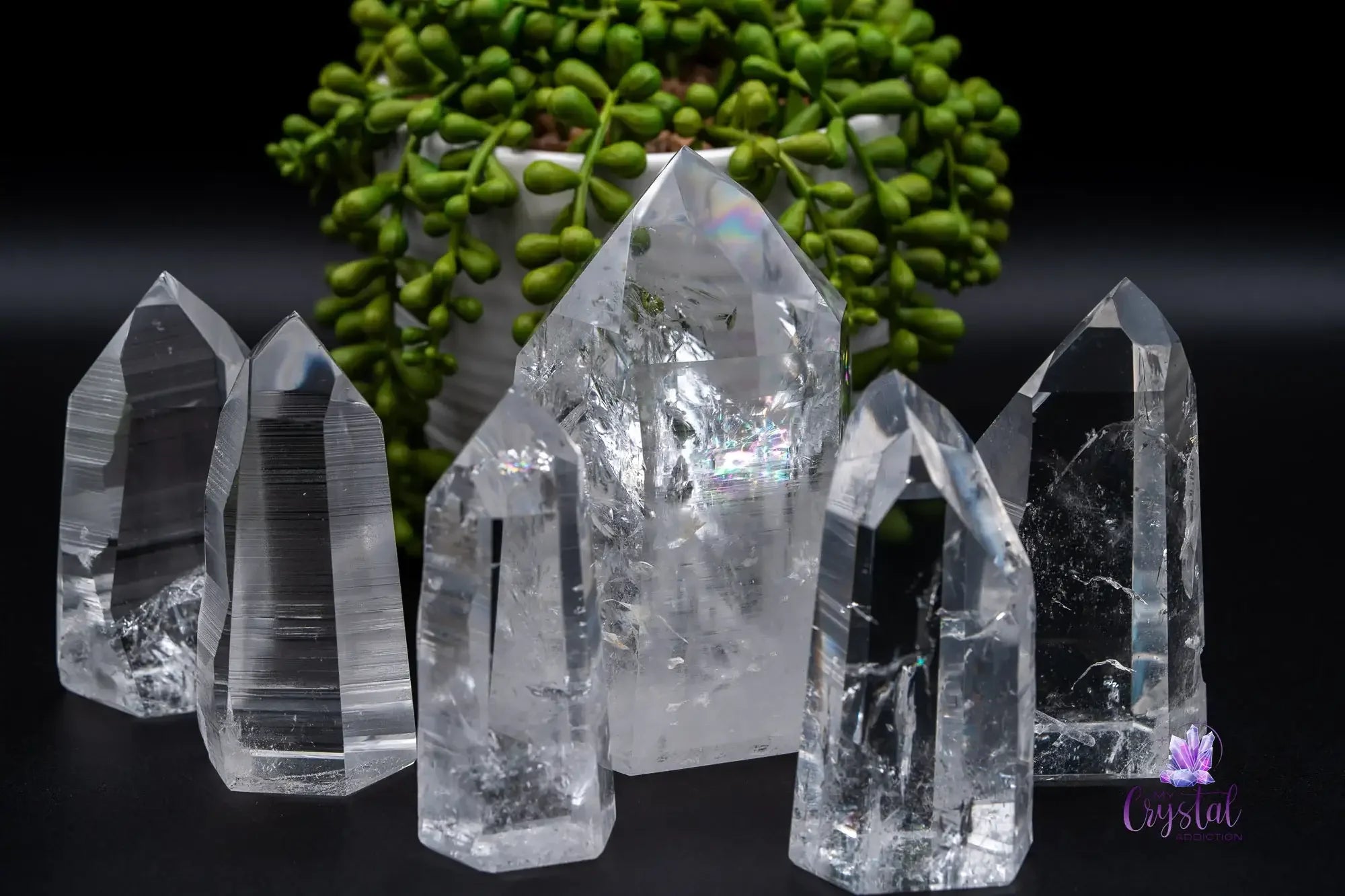High Quality Semi Polished Lemurian Quartz Tower From Brazil - 51mm-124mm - My Crystal Addiction