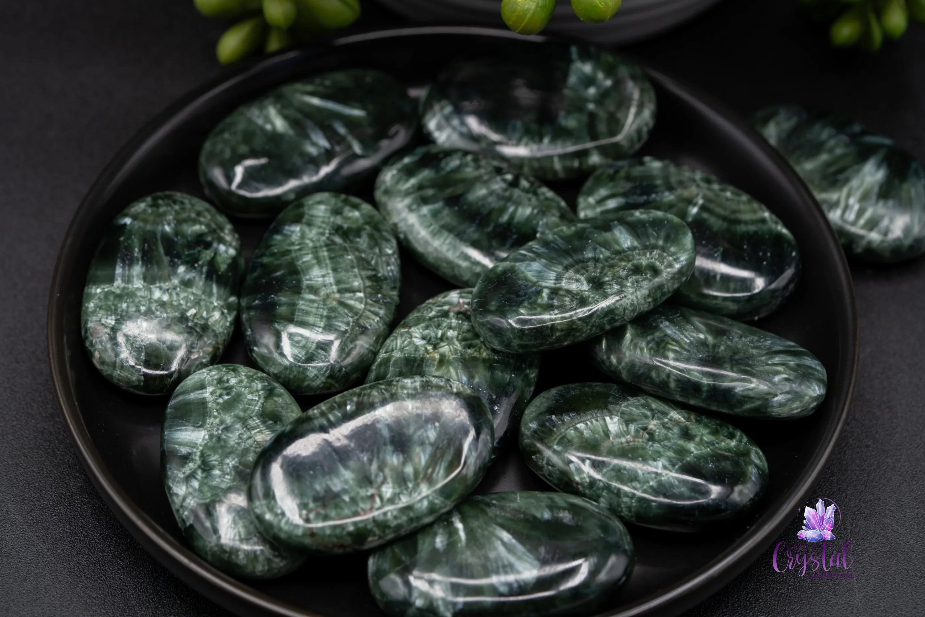 Product photo 1 of Seraphinite Mini Palms - Grade AA - Heart Chakra