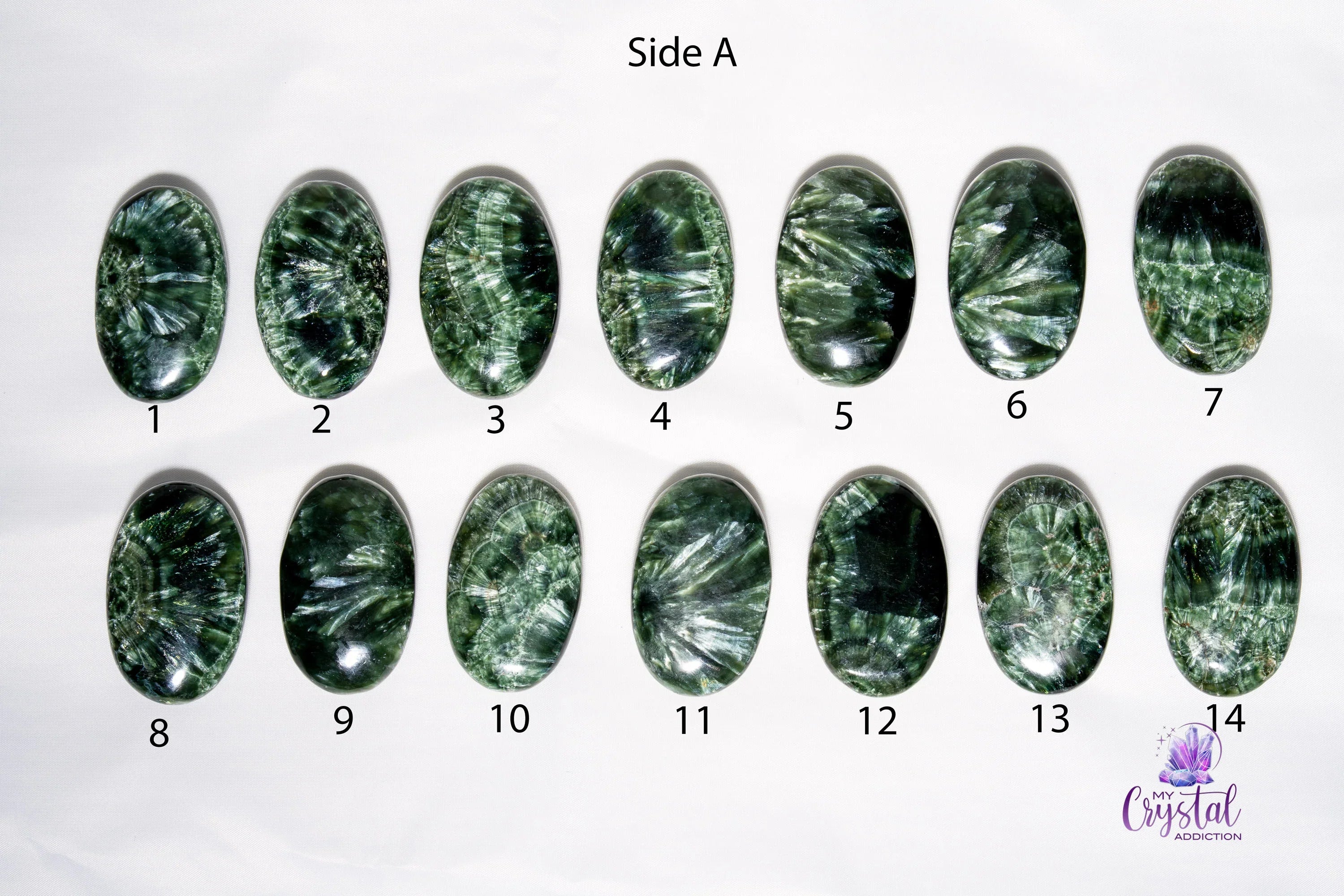 High Quality Seraphinite Palm Stone - 40mm - Healing Crystal - My Crystal Addiction