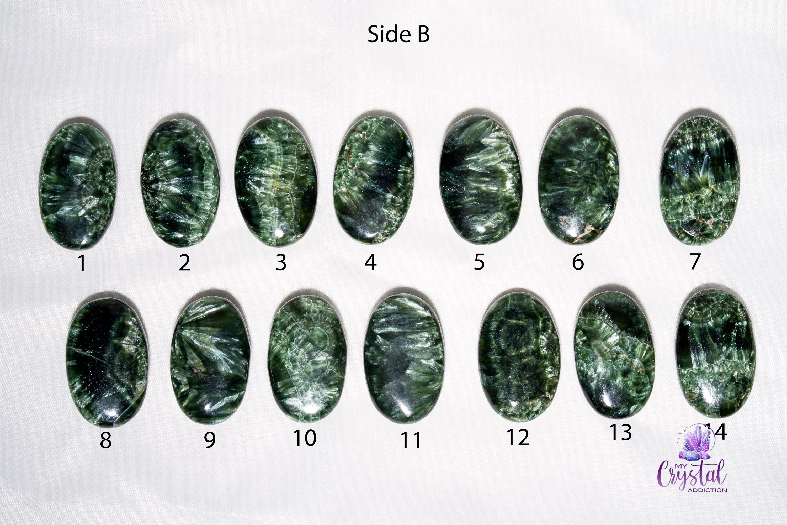 High Quality Seraphinite Palm Stone - 40mm - Healing Crystal - My Crystal Addiction