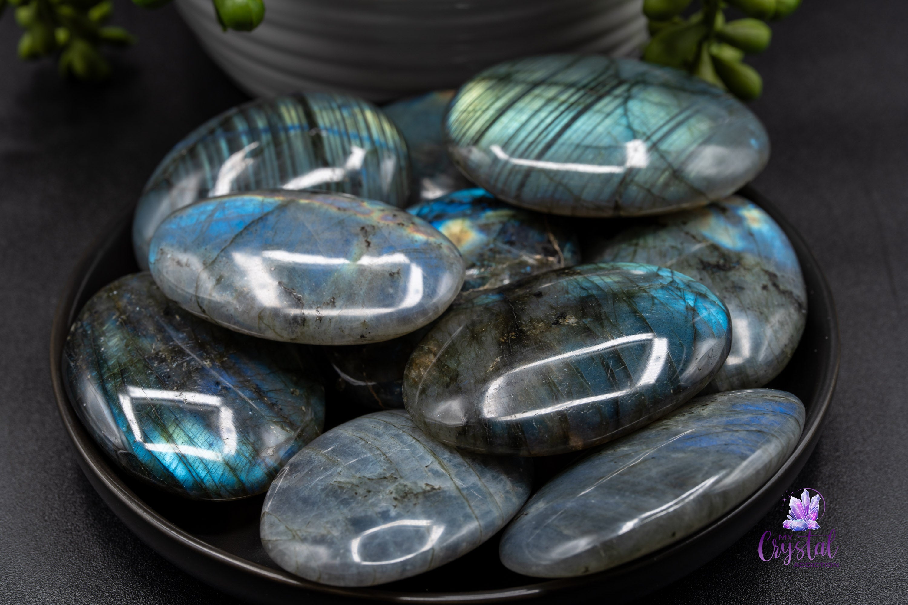 Labradorite Palm Stone - Blue Flash - My Crystal Addiction