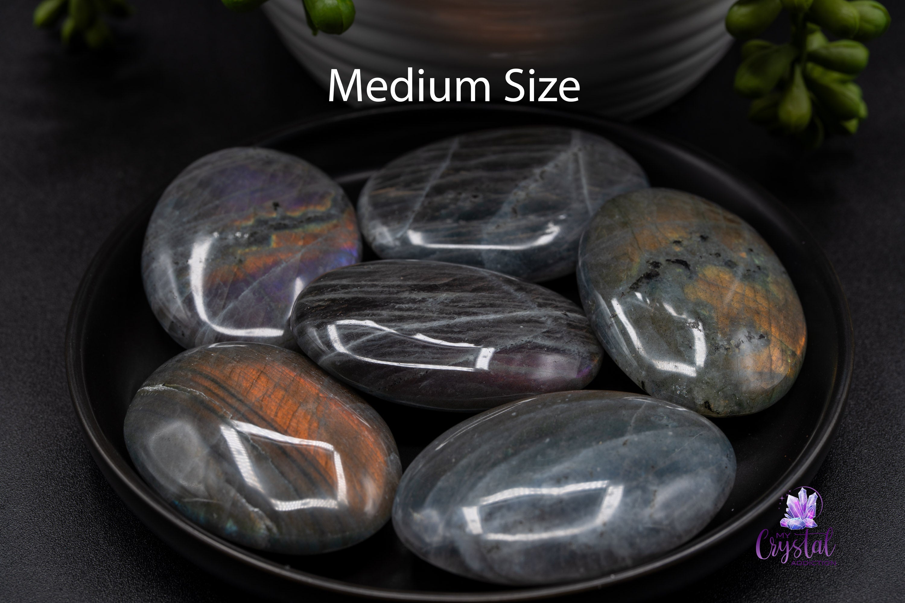 Labradorite Palm Stone - Orange Flash - My Crystal Addiction