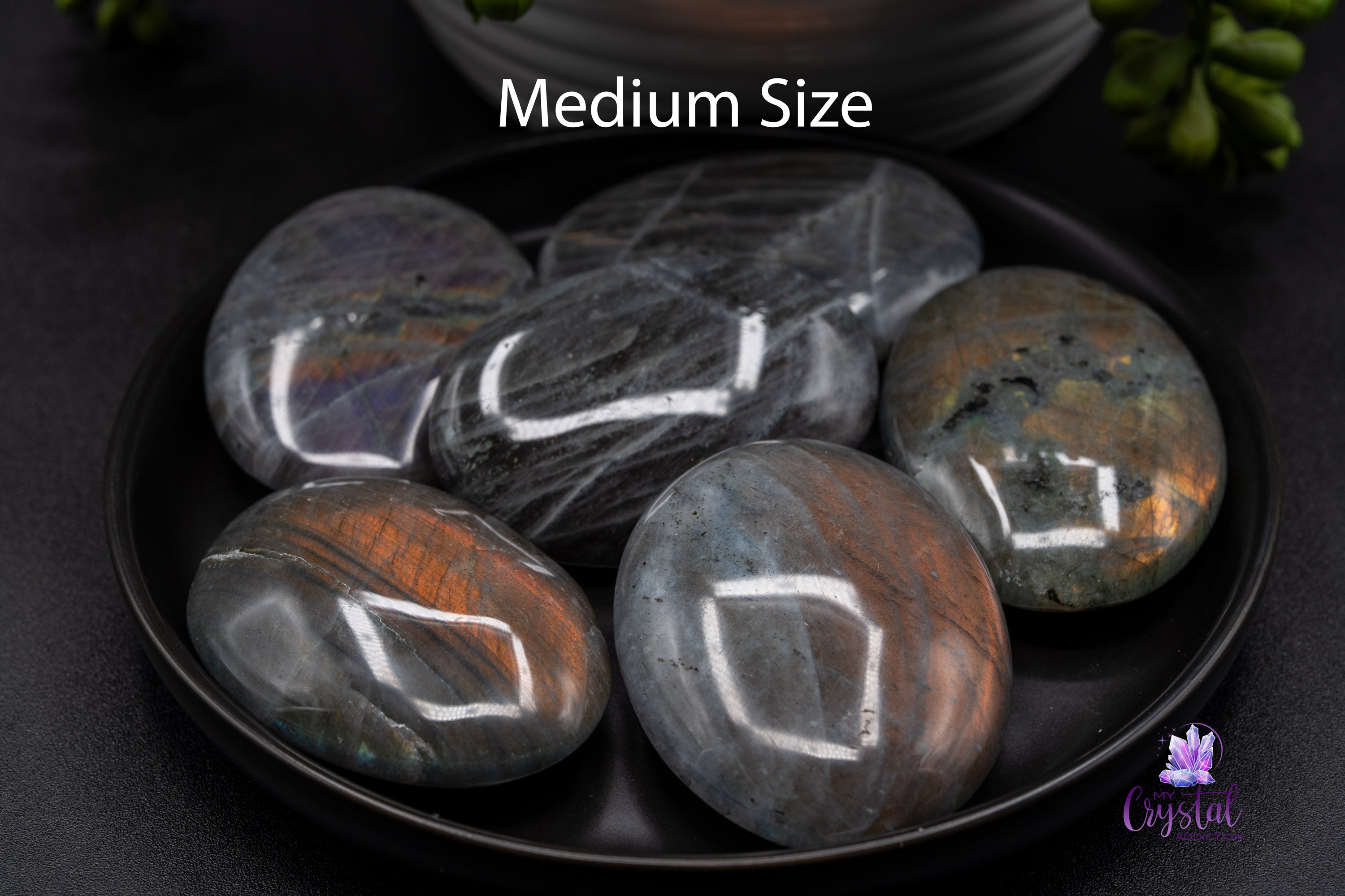 Labradorite Palm Stone - Orange Flash - My Crystal Addiction
