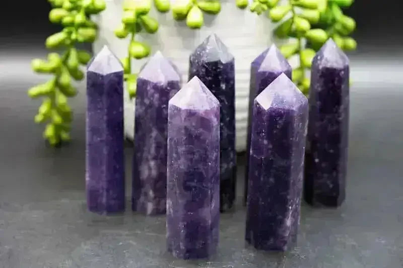 Lepidolite Tower Dark Purple - Third Eye Chakra - My Crystal Addiction