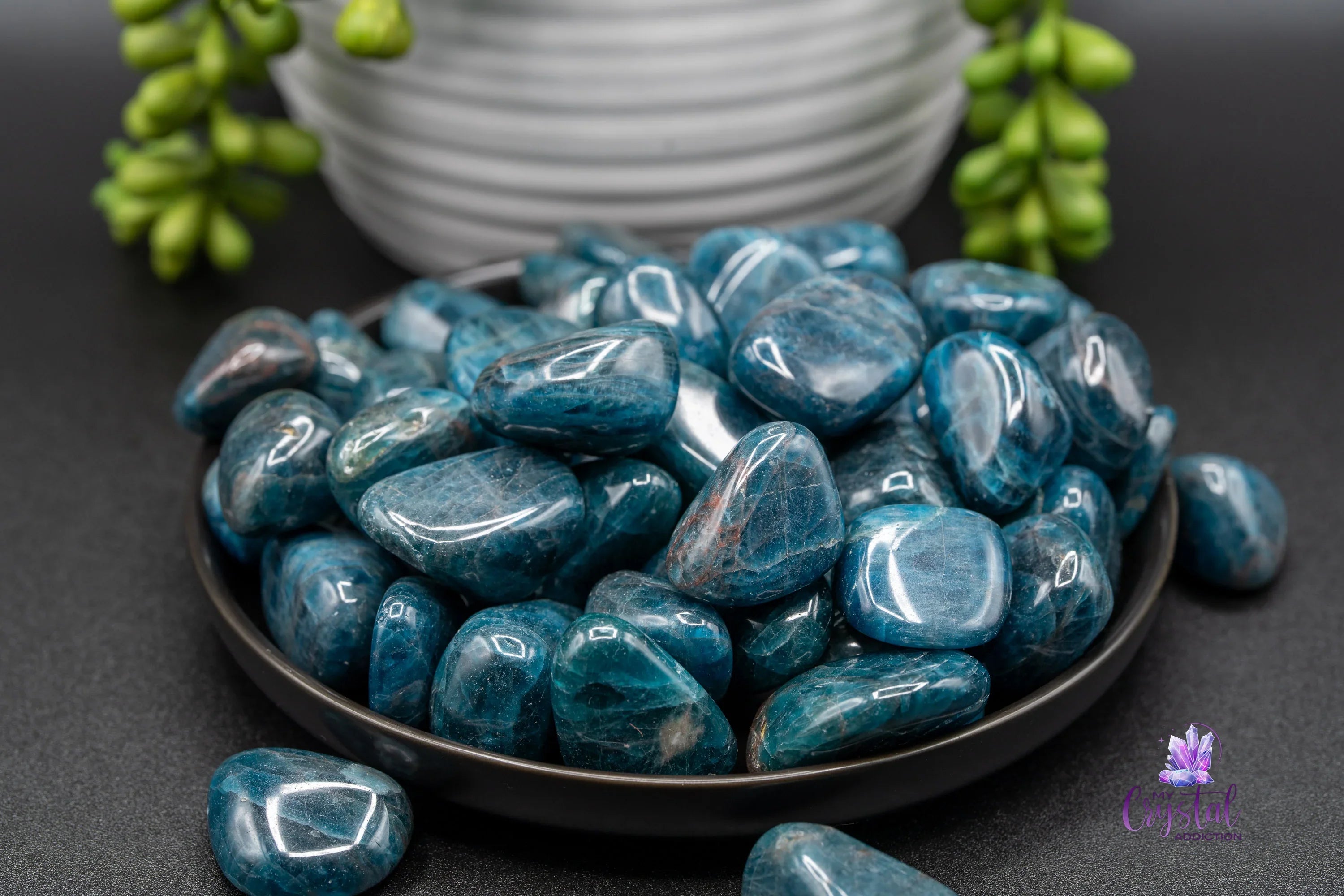 Blue Apatite Tumble - Grade AAA - My Crystal Addiction