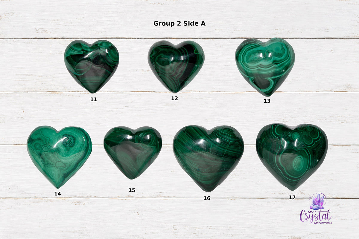 Malachite Heart Carving - High Quality - Heart Chakra - My Crystal Addiction